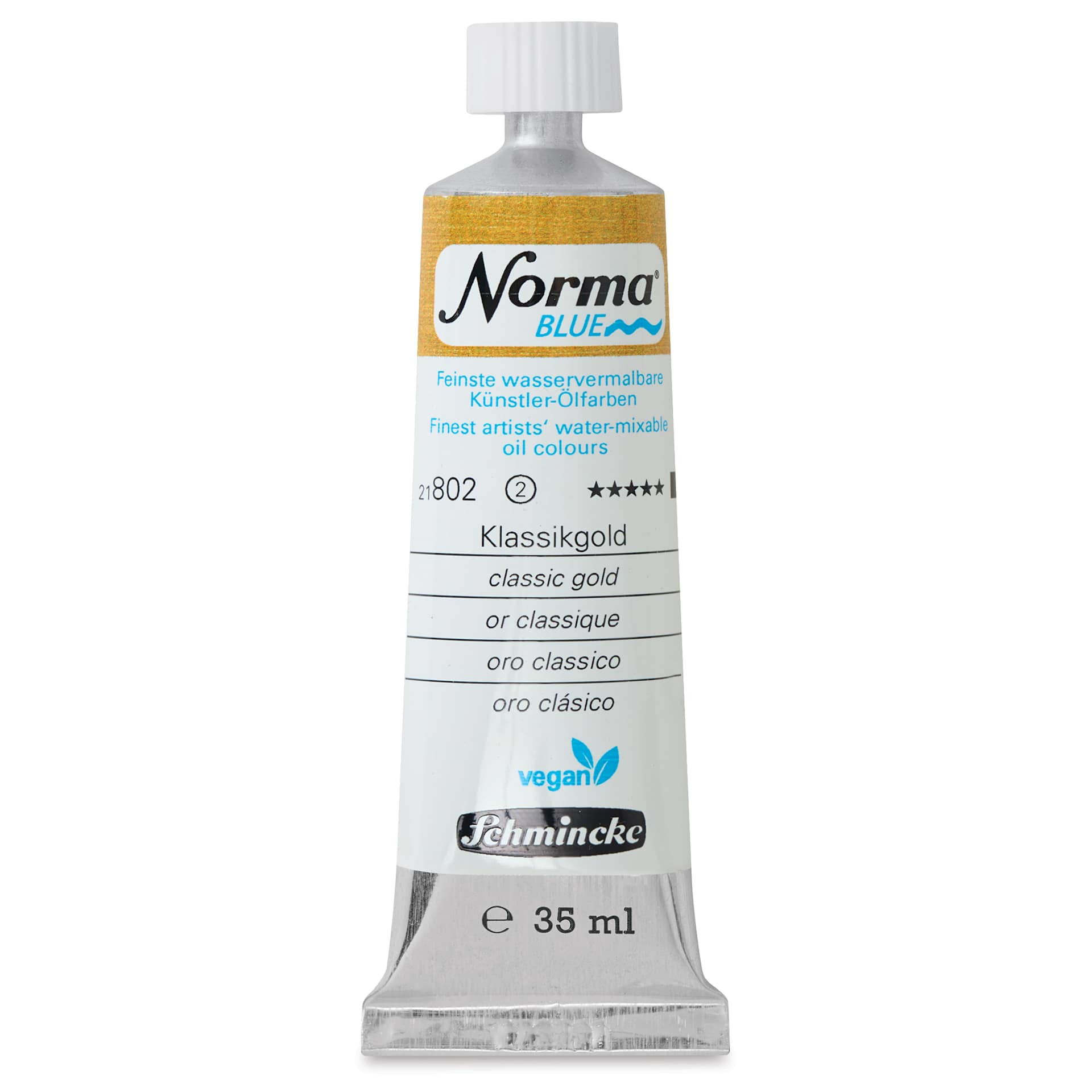 Schmincke Norma Blue Water-Mixable Oil Paint - Classic Gold, 35 ml, tube