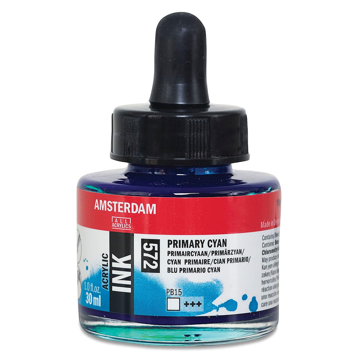 Amsterdam Acrylic Ink - Primary Cyan, 30 ml