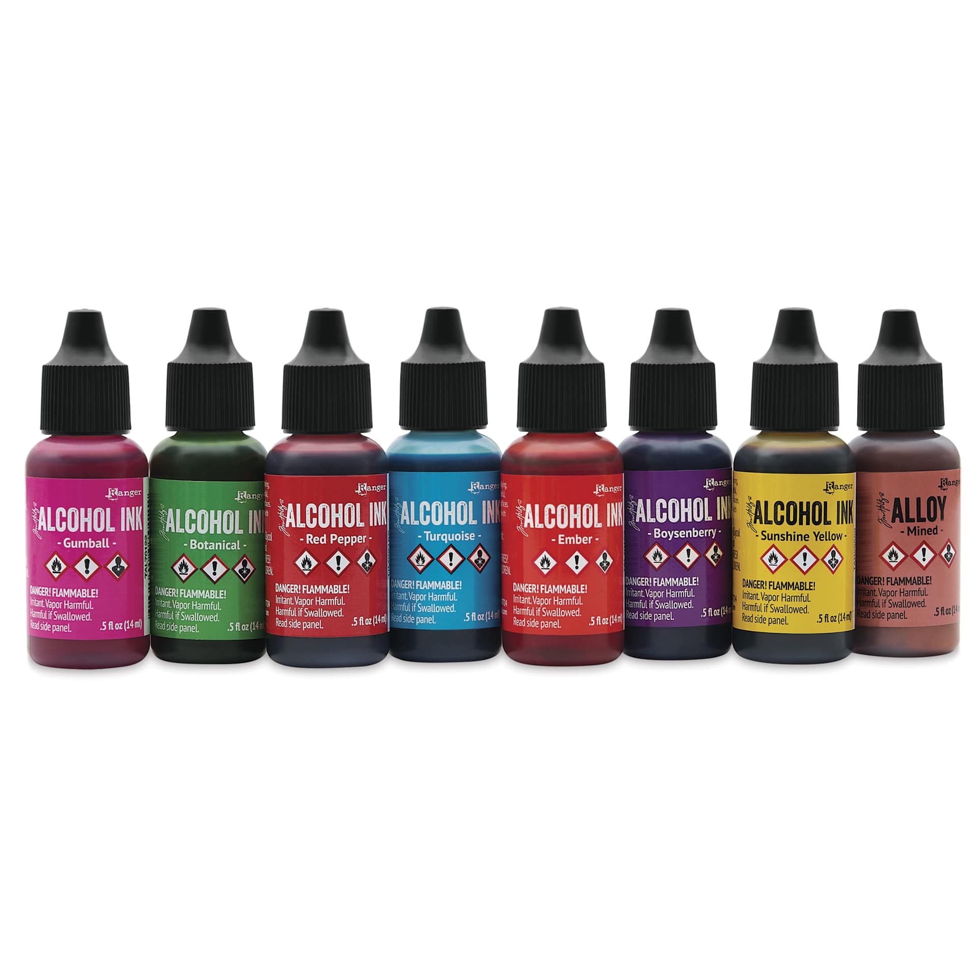Ranger Tim Holtz Alcohol Ink - Spectrum Bright, Set of 8, 05 oz