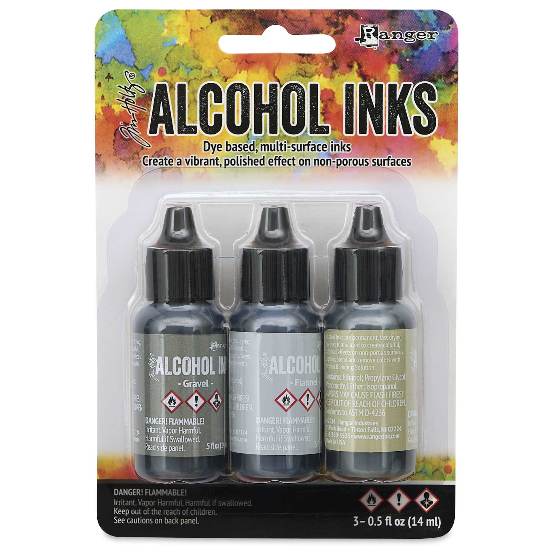 Ranger Tim Holtz Alcohol Ink - Crossroads, Set of 3, 05 oz, front of the packaging
