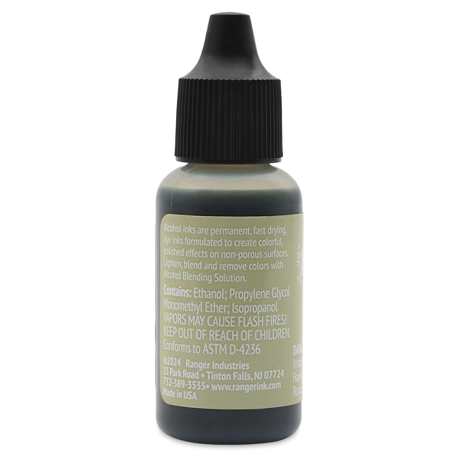 Ranger Tim Holtz Alcohol Ink - Chronicle, 05 oz, back of the bottle