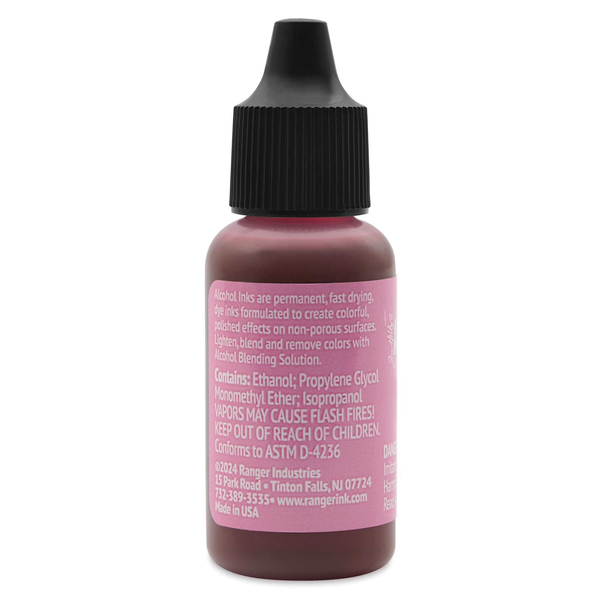 Ranger Tim Holtz Alcohol Ink - Cosmopolitan, 05 oz, back of the bottle