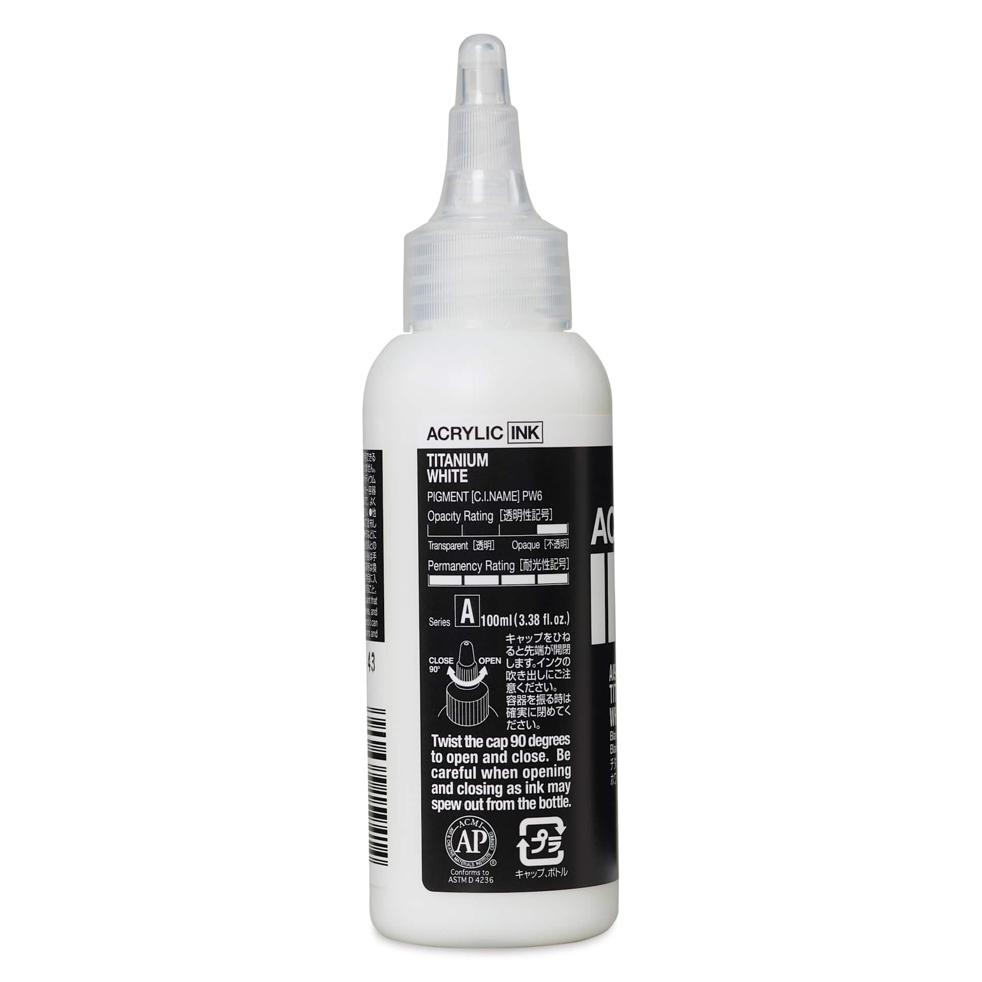 Holbein Acrylic Ink - Titanium White, 100 ml, back