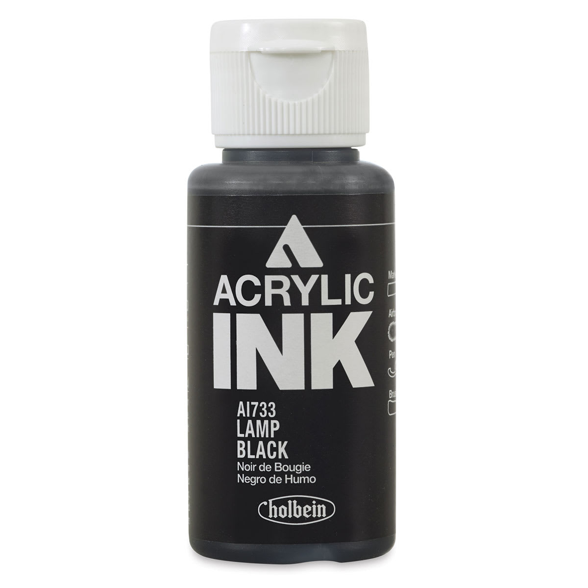 Holbein Acrylic Ink - Lamp Black, 30 ml