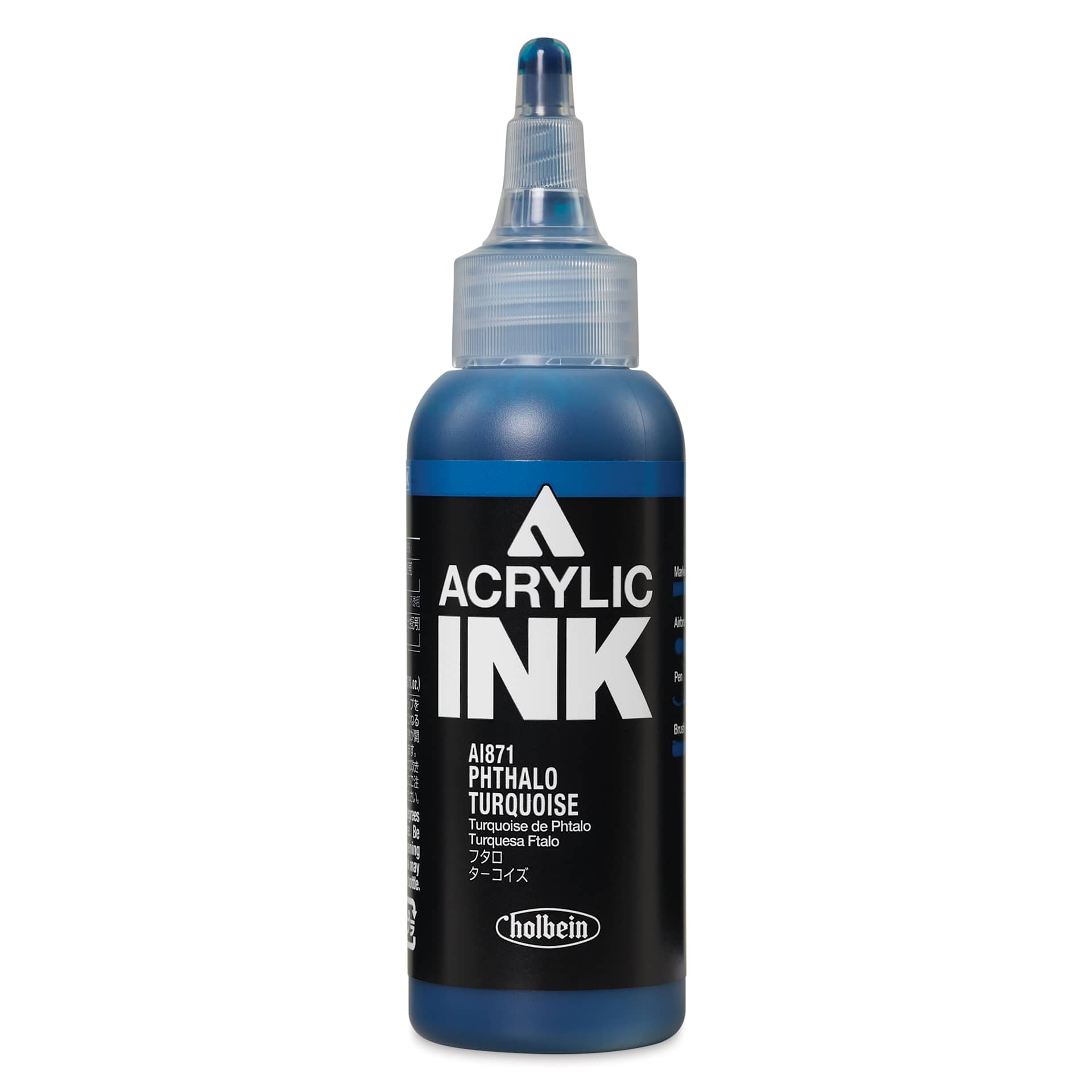 Holbein Acrylic Ink - Phthalo Turquoise, 100 ml