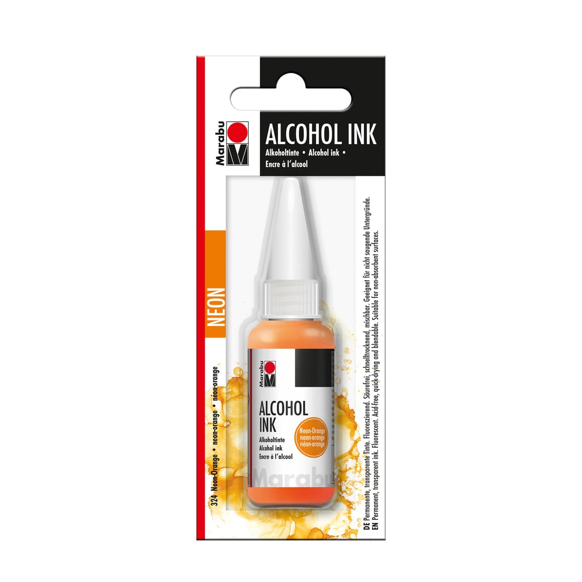 Alcohol Ink Neon Orange