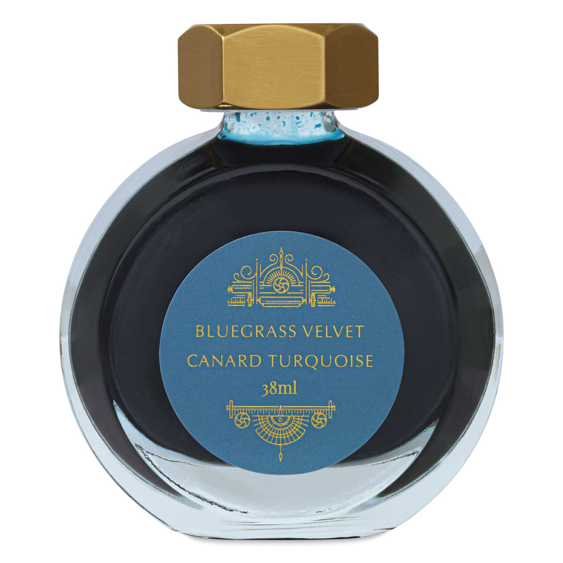 Ferris Wheel Press Fountain Pen Ink - Bluegrass Velvet, 38 ml, back of the bottle