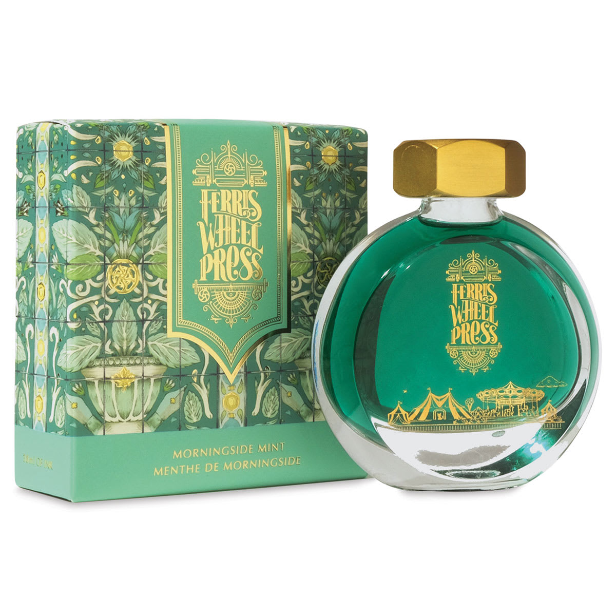 Ferris Wheel Press Fountain Pen Ink - Morningside Mint, 38 ml (bottle of ink and box)