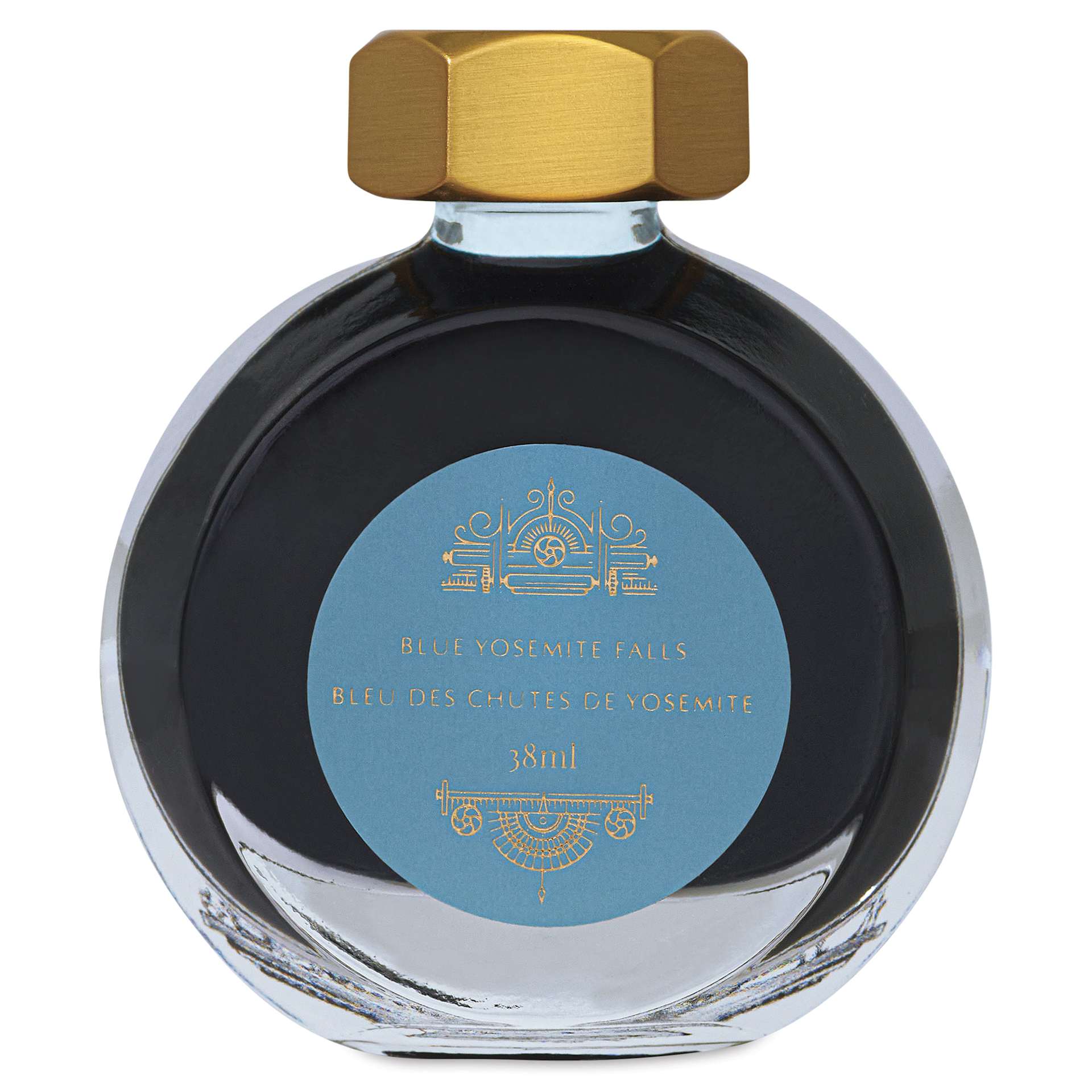 Ferris Wheel Press Fountain Pen Ink - Blue Yosemite Falls, 38 ml, back of the bottle
