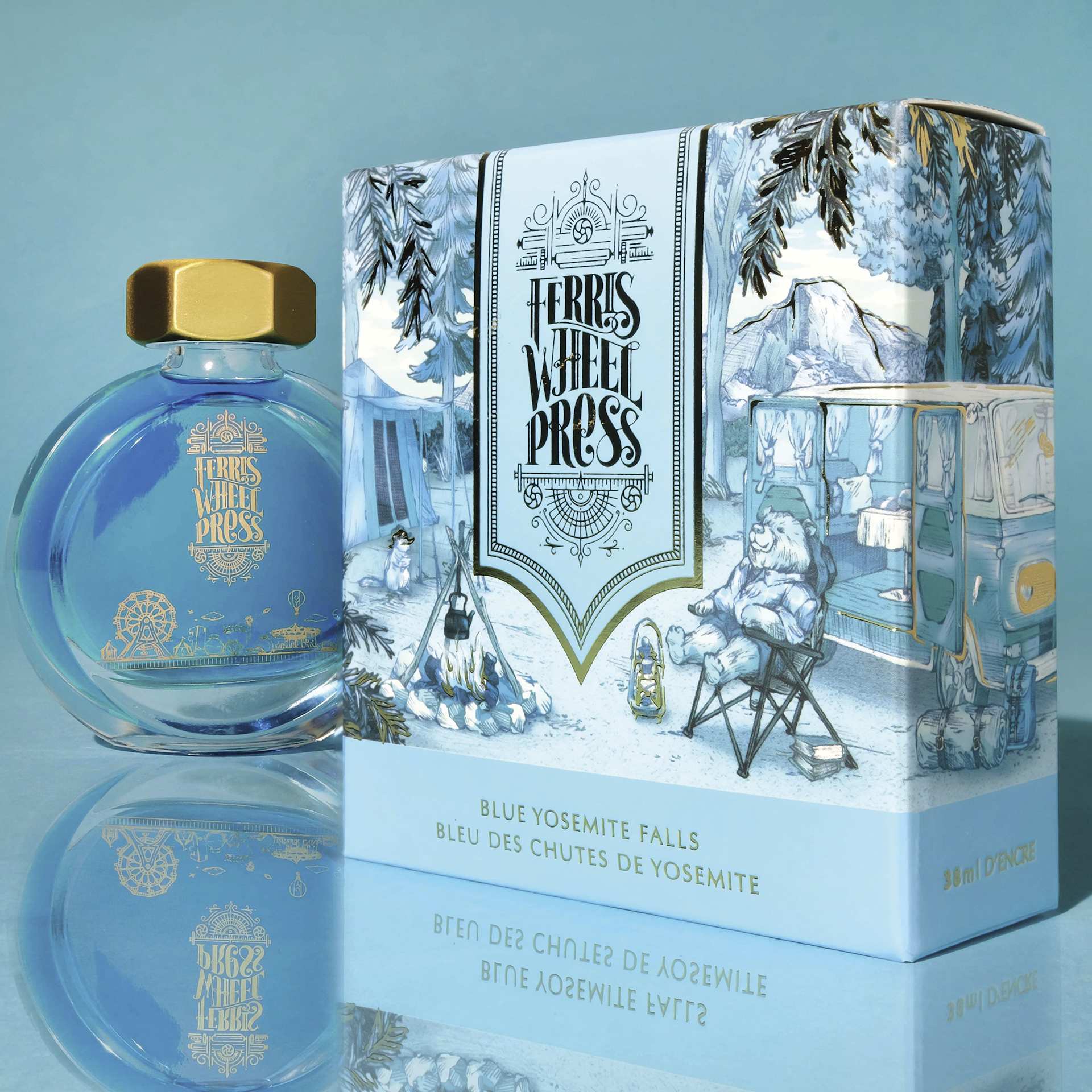 Ferris Wheel Press Fountain Pen Ink - Blue Yosemite Falls, 38 ml