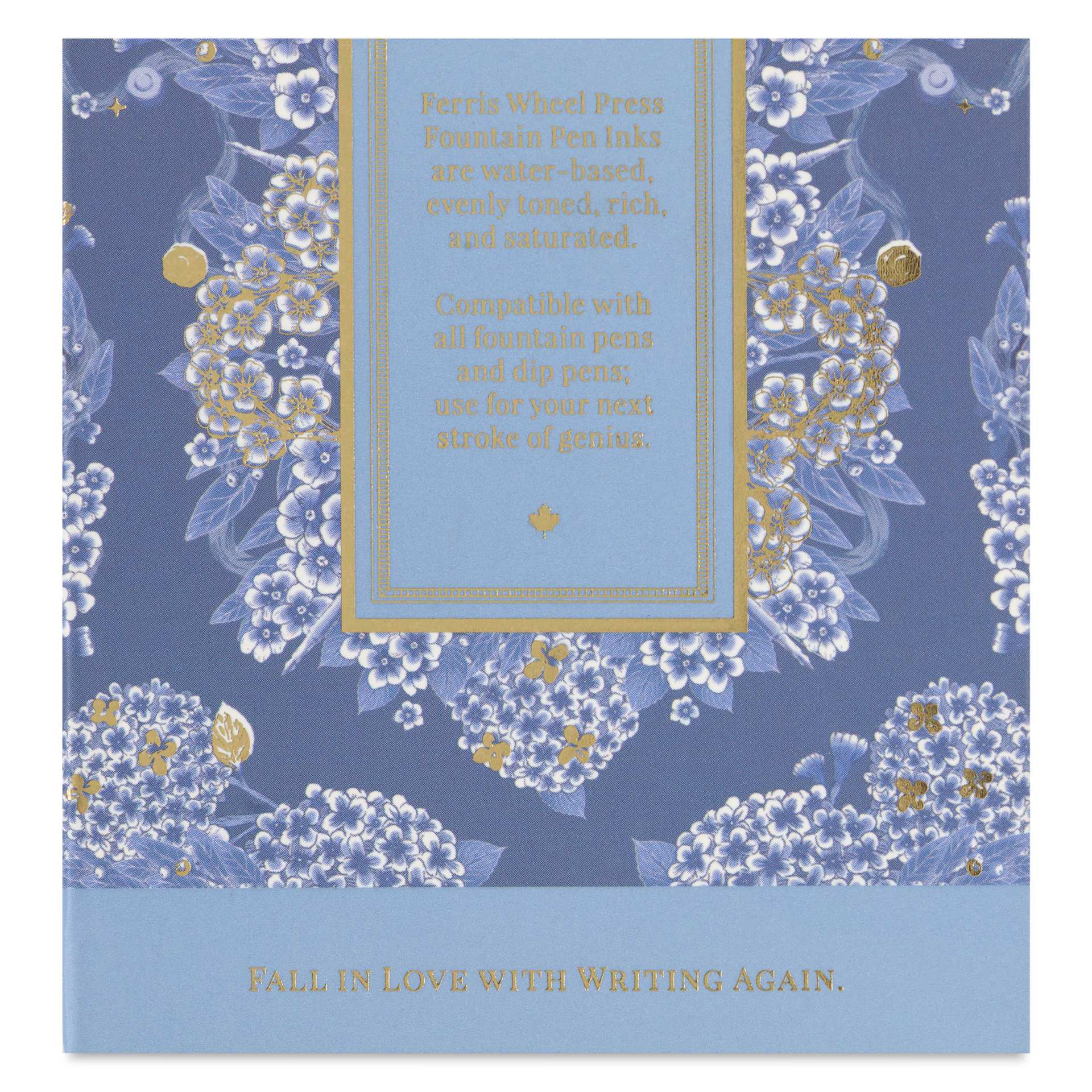 Ferris Wheel Press Fountain Pen Ink - Dusk In Bloom, 38 ml, back of the packaging