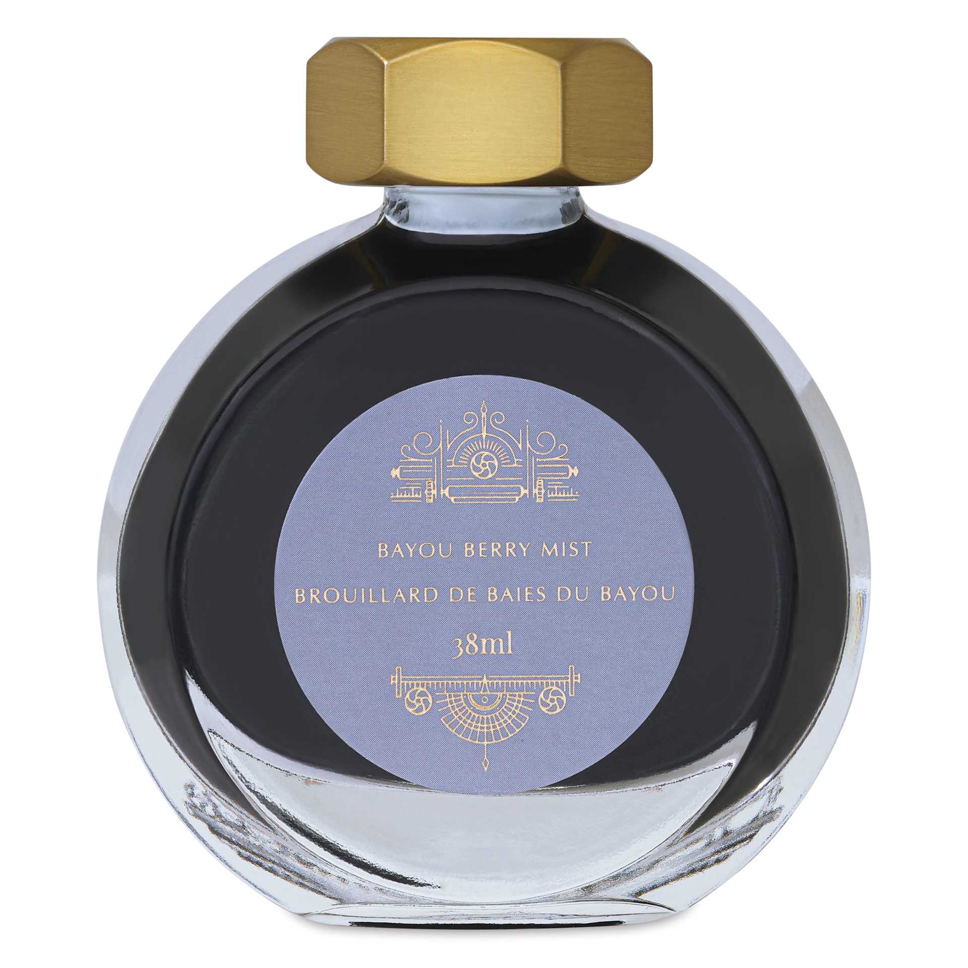 Ferris Wheel Press Fountain Pen Ink - Bayou Berry Mist, 38 ml, back of the bottle