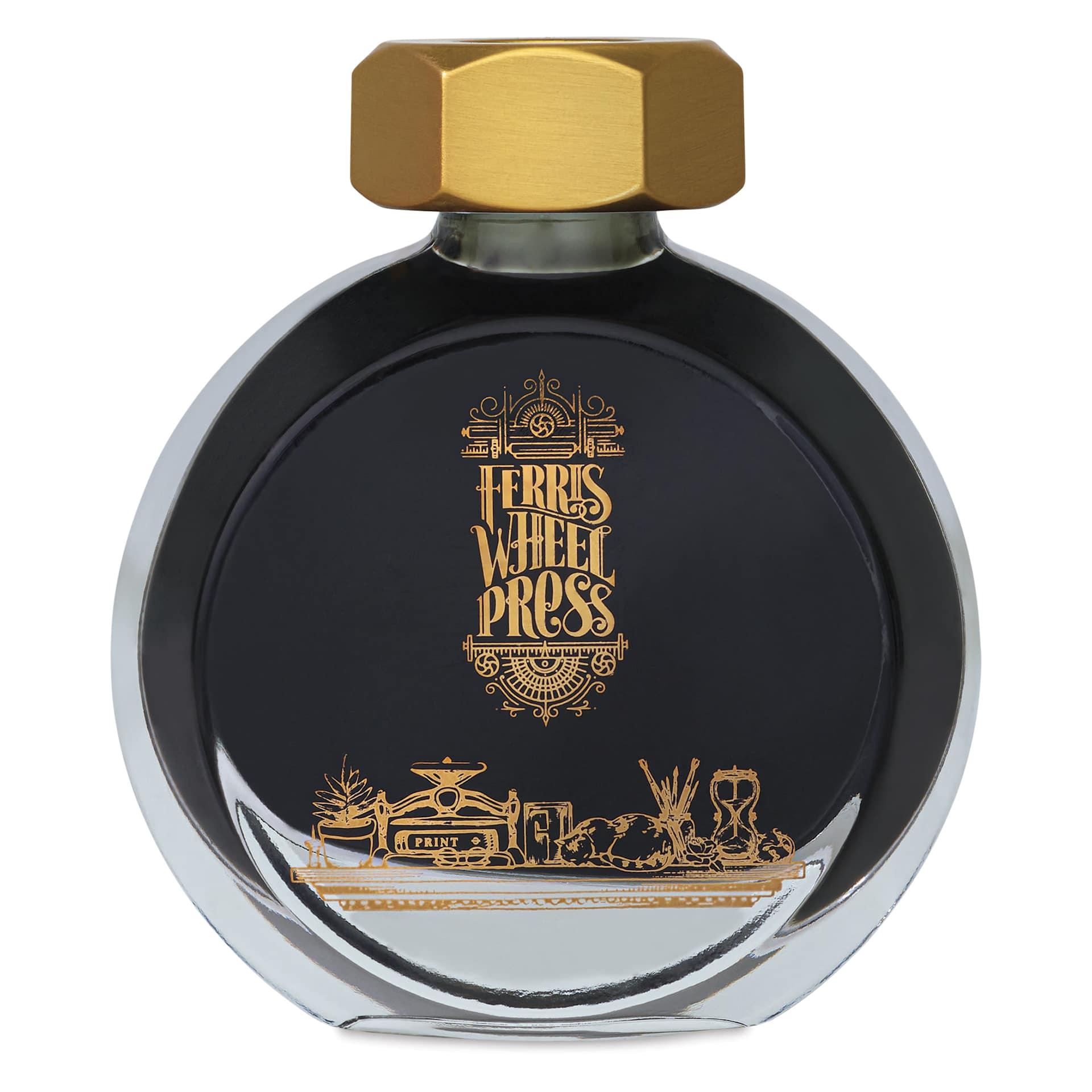 Ferris Wheel Press Fountain Pen Ink - Leadcast Letters, 38 ml, front of the bottle