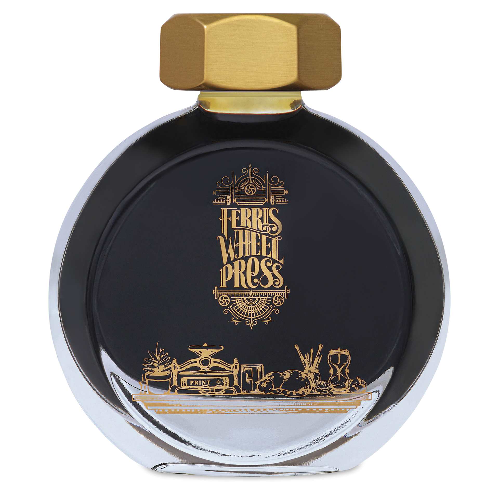 Ferris Wheel Press Fountain Pen Ink - Russet Typecase, 38 ml, front of the bottle