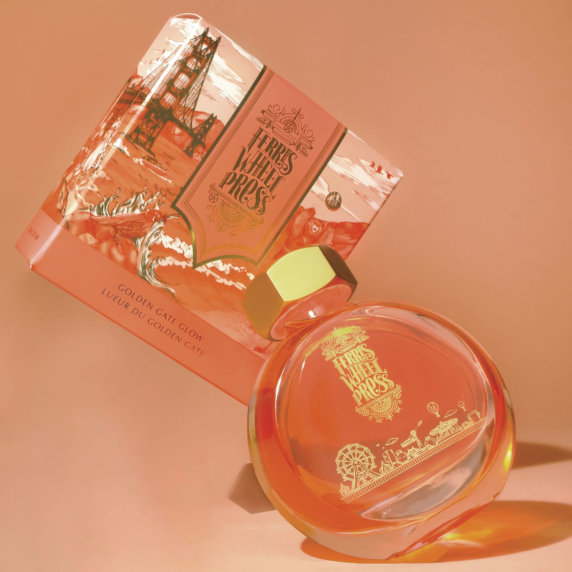Ferris Wheel Press Fountain Pen Ink - Golden Gate Glow, 38 ml
