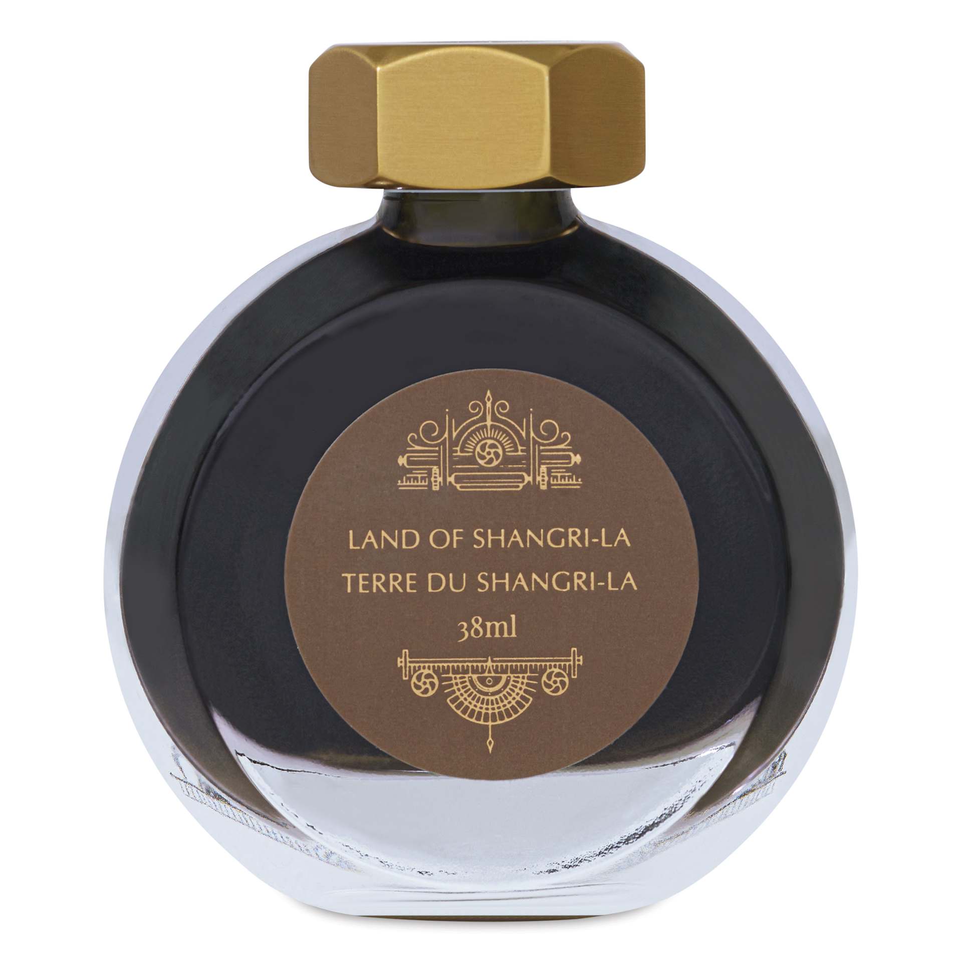 Ferris Wheel Press Fountain Pen Ink - Land of Shangri-la, 38 ml, back of the bottle