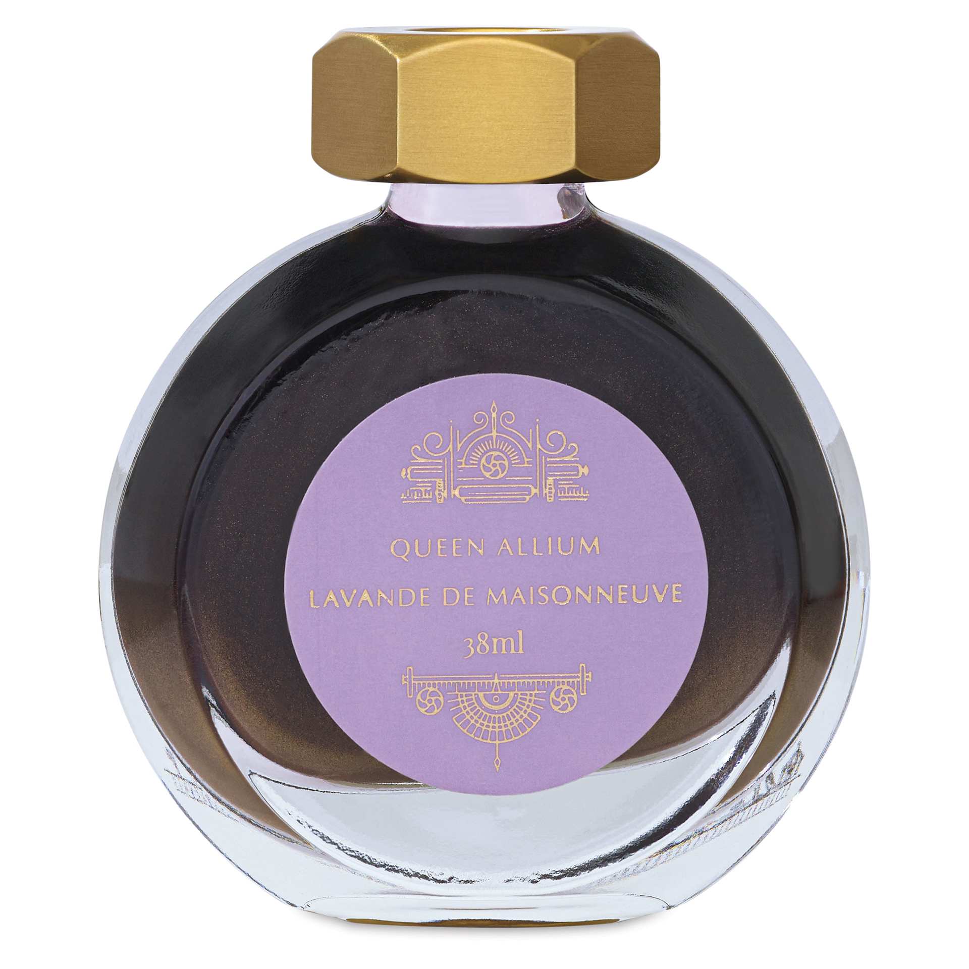 Ferris Wheel Press Fountain Pen Ink - Queen Allium, 38 ml, back of the bottle