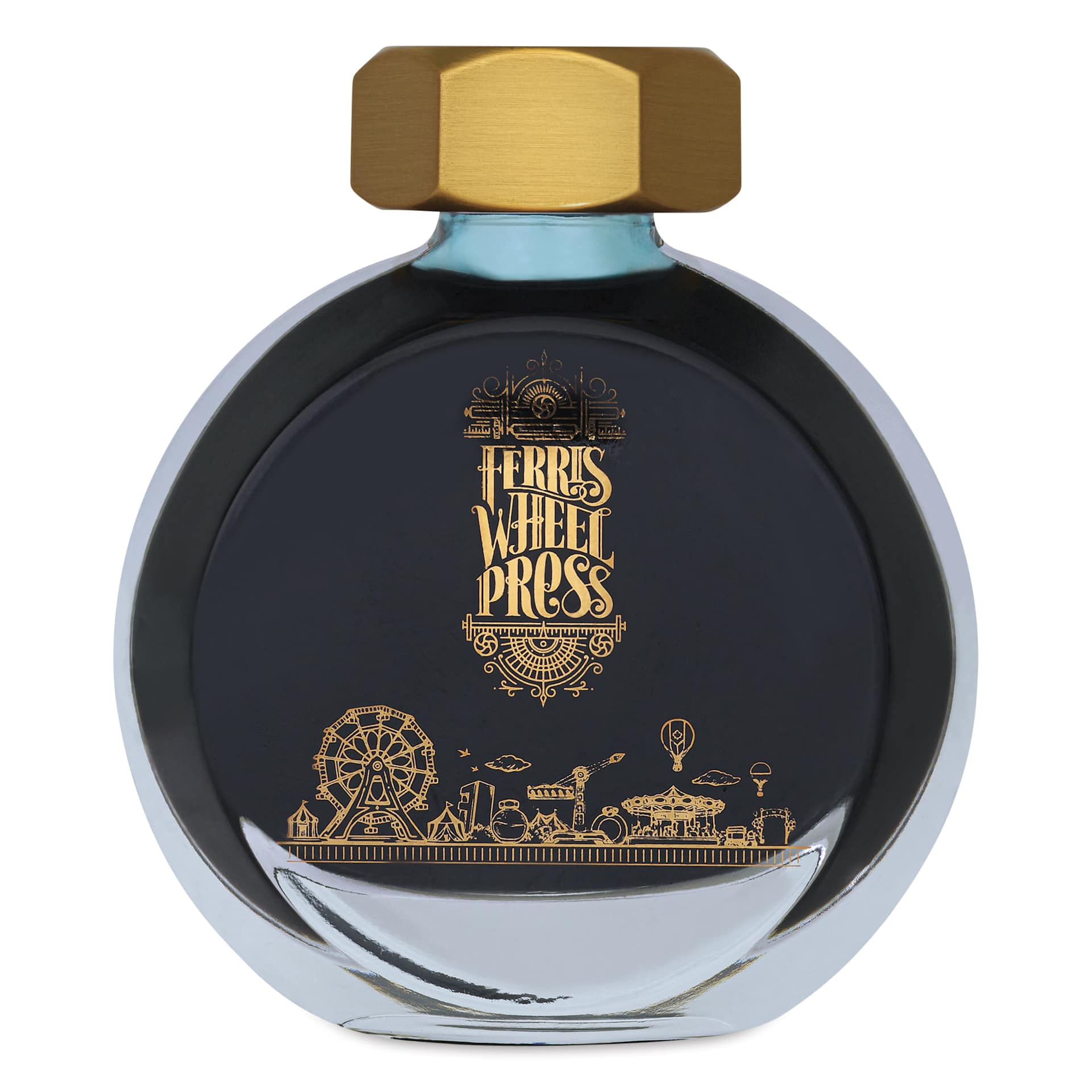 Ferris Wheel Press Fountain Pen Ink - Storied Blue, 38 ml, front of the bottle