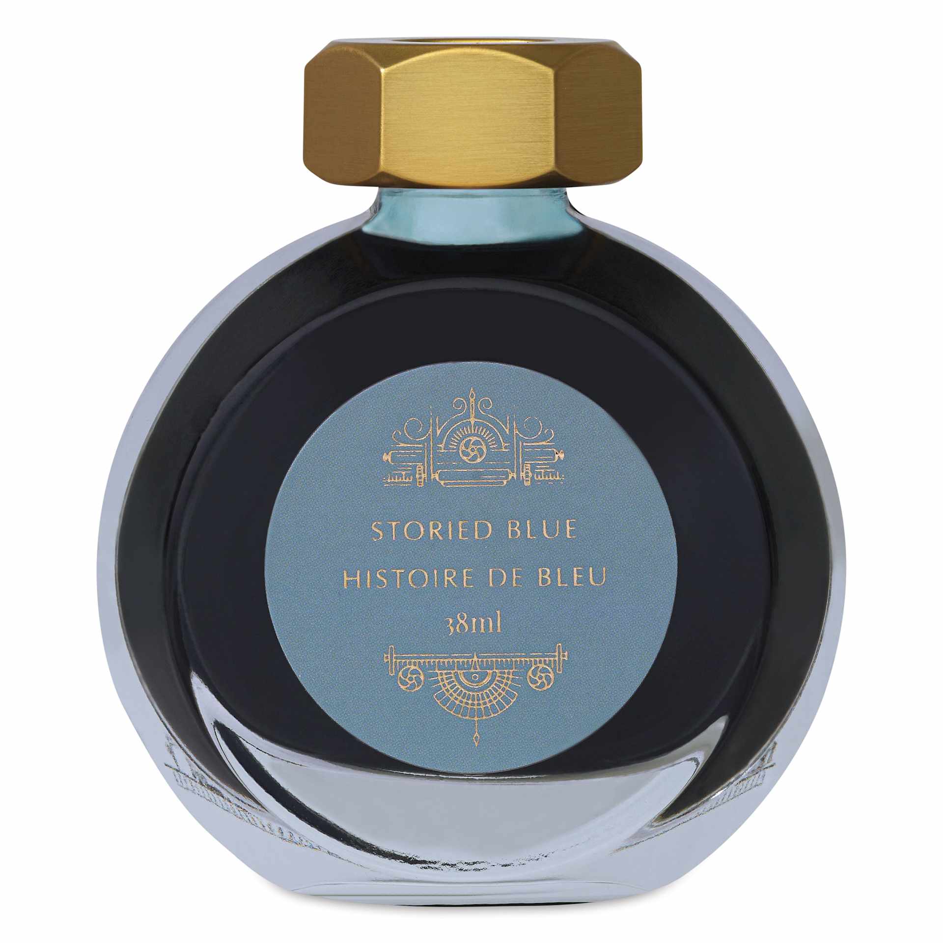 Ferris Wheel Press Fountain Pen Ink - Storied Blue, 38 ml, back of the bottle