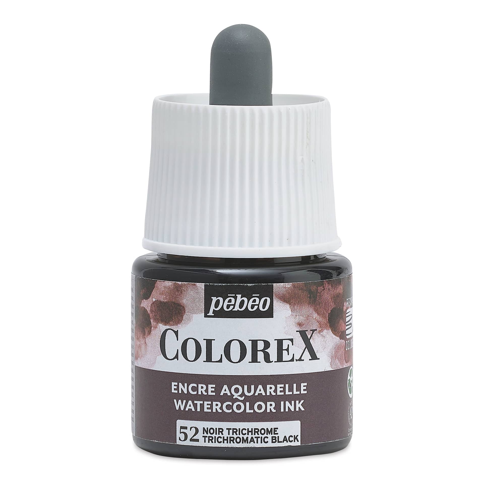 Pebeo Colorex Inks - Trichromatic Black, 45 ml, front of bottle