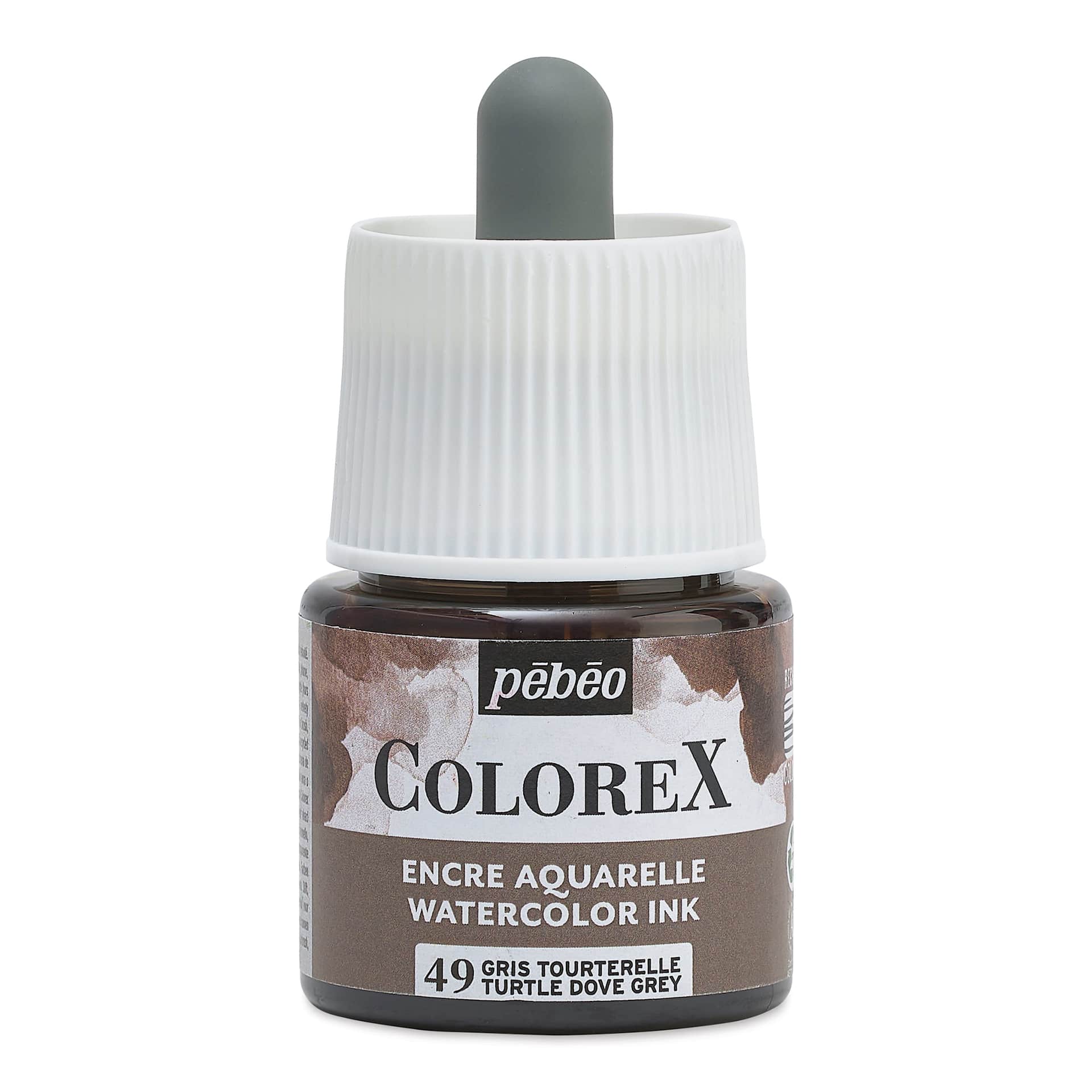Pebeo Colorex Inks - Turtle Dove Gray, 45 ml, front of bottle