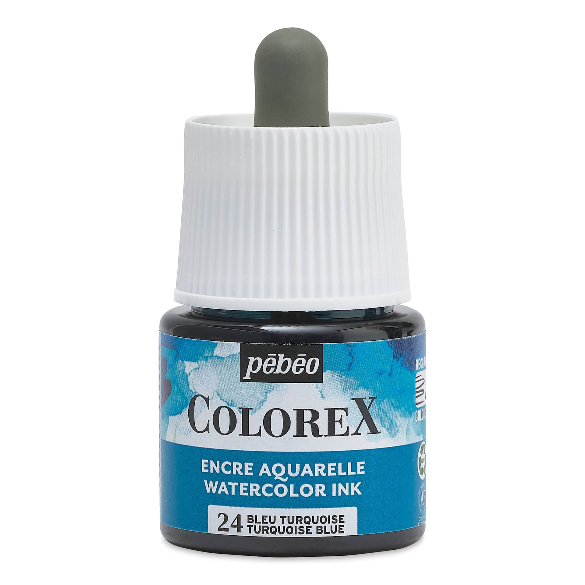 Pebeo Colorex Inks - Turquoise Blue, 45 ml, front of bottle