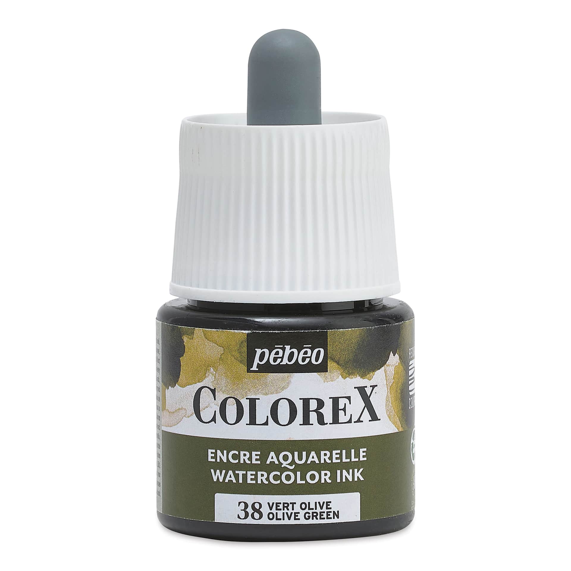 Pebeo Colorex Inks - Olive Green, 45 ml, front of bottle