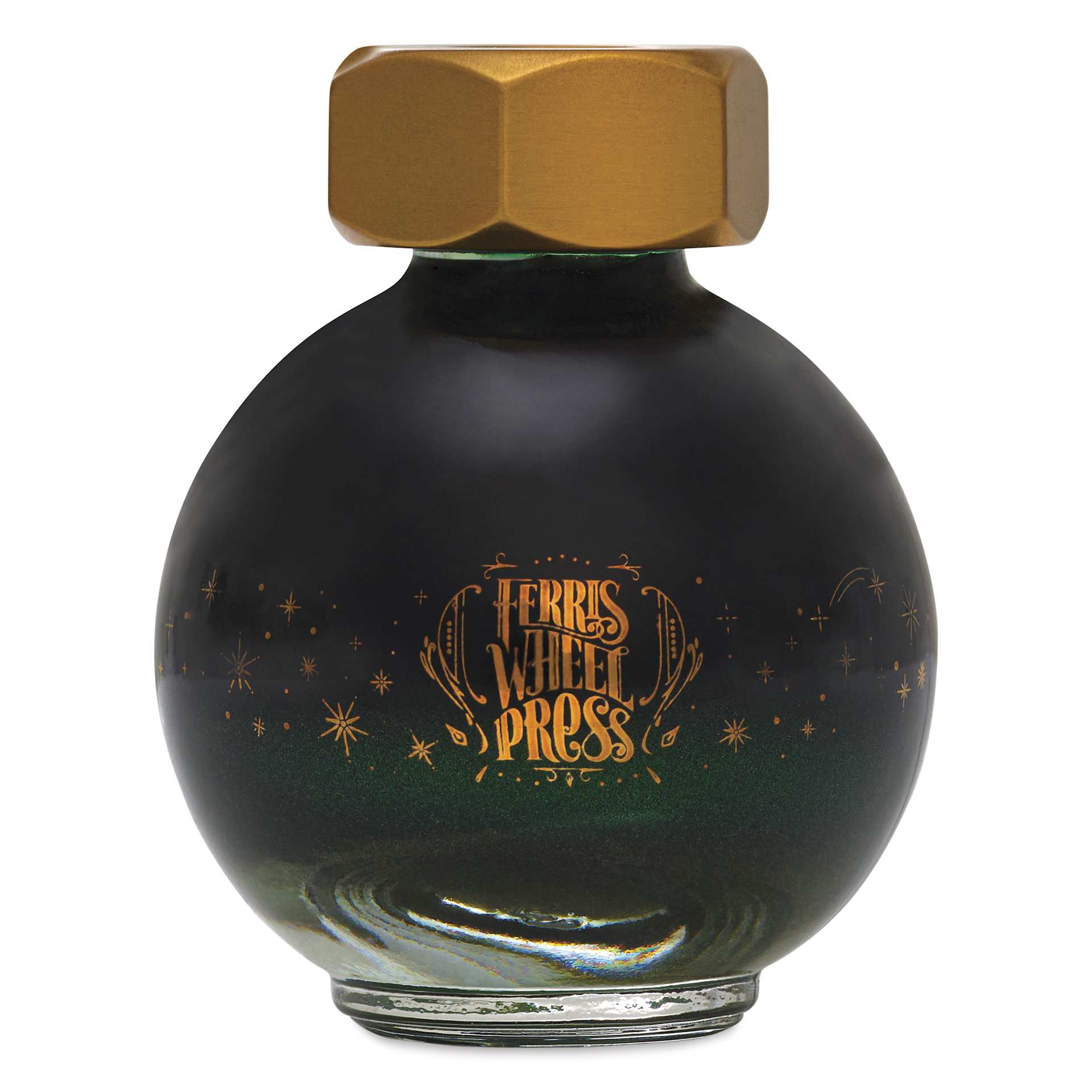 Ferris Wheel Press Ferritales Fountain Pen Ink - Emerald Gardens, 20 ml, front of the bottle