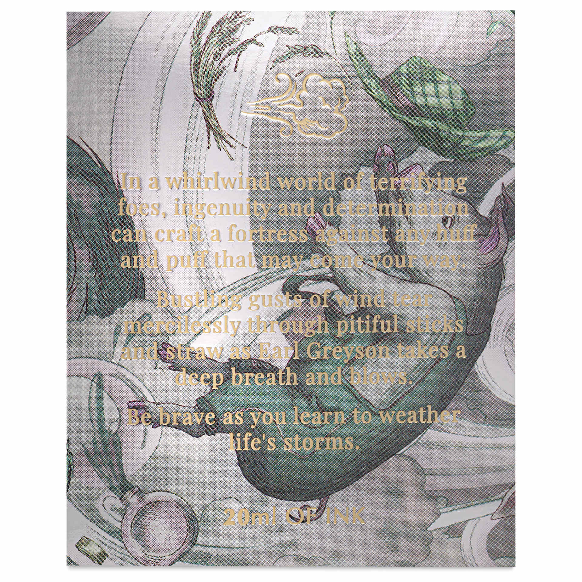 Ferris Wheel Press Ferritales Fountain Pen Ink - Galeforce Green, text on the side of the packaging