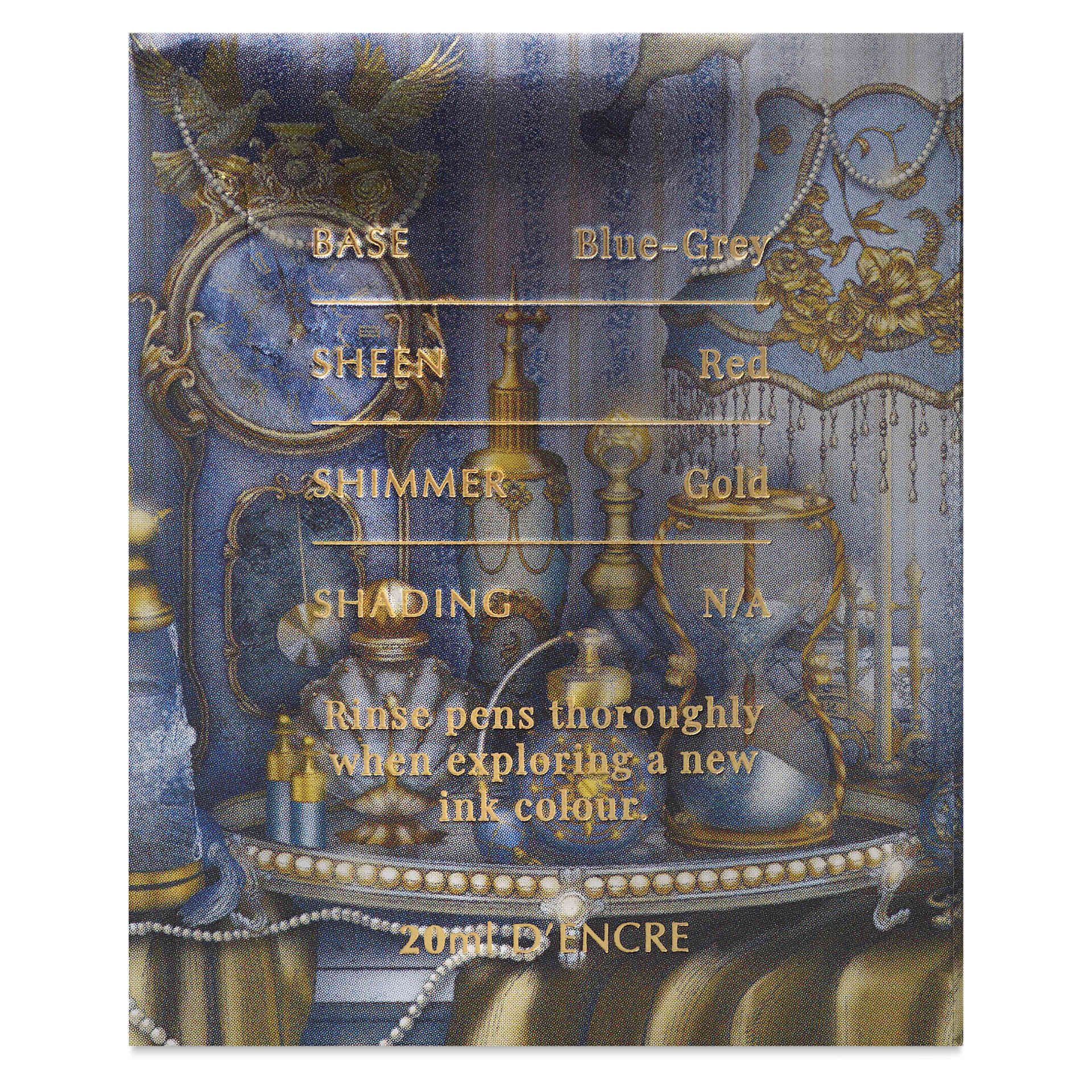 Ferris Wheel Press Ferritales Fountain Pen Ink - Glistening Glass, text in packaging describing the color