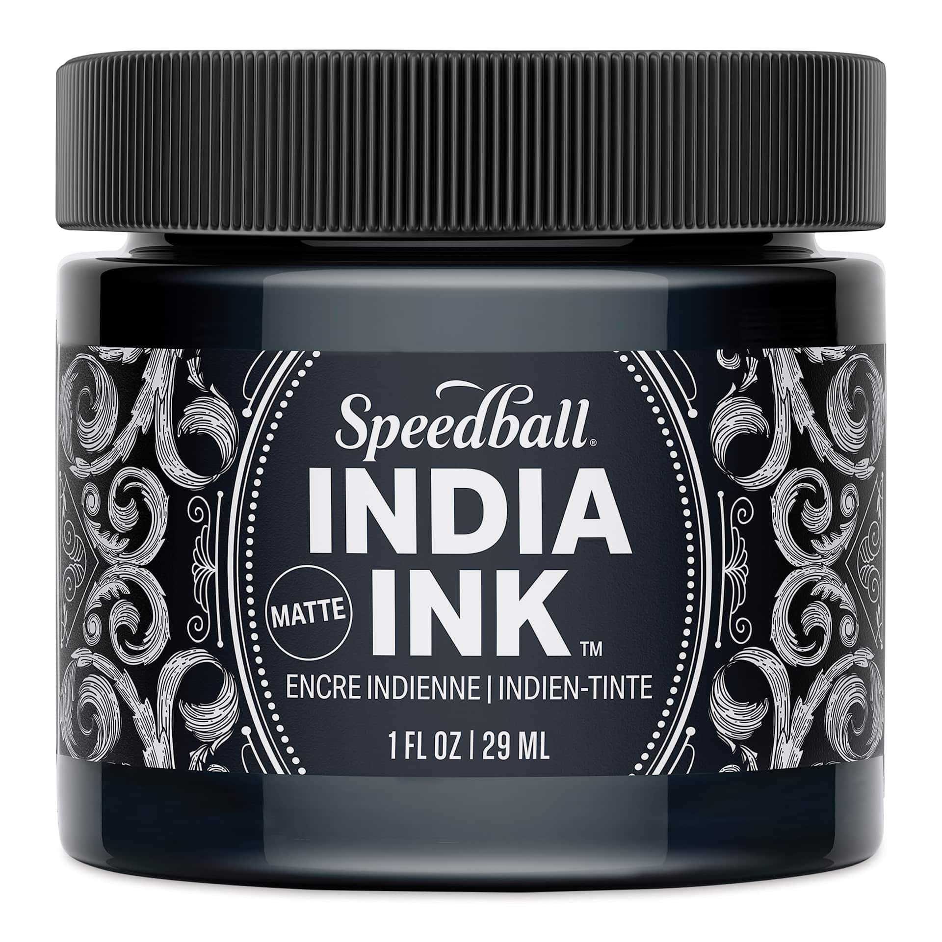 Speedball India Ink - Matte Black Velvet, 1 oz