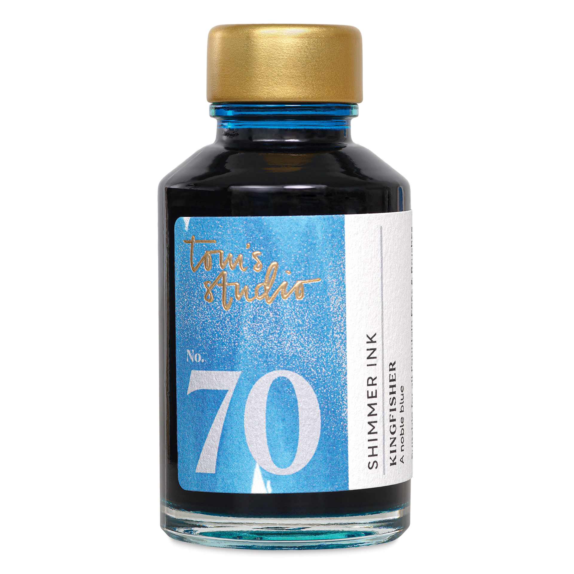 Tom's Studio Shimmer Fountain Pen Ink - Kingfisher, 50 ml