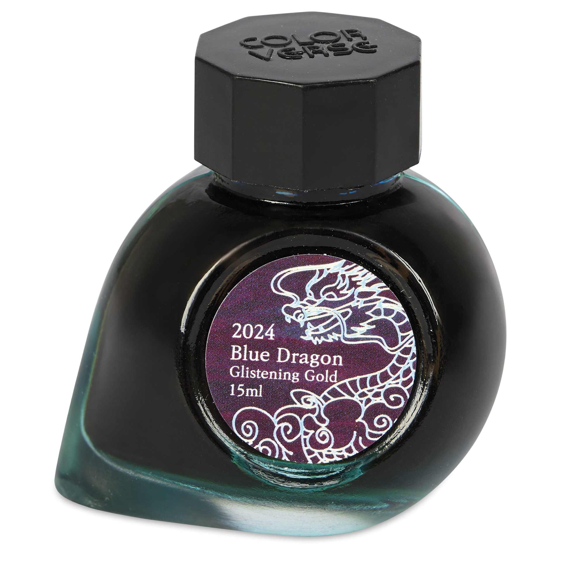 Colorverse Blue Dragon Fountain Pen Ink - Glistening Gold, 15 ml, jar