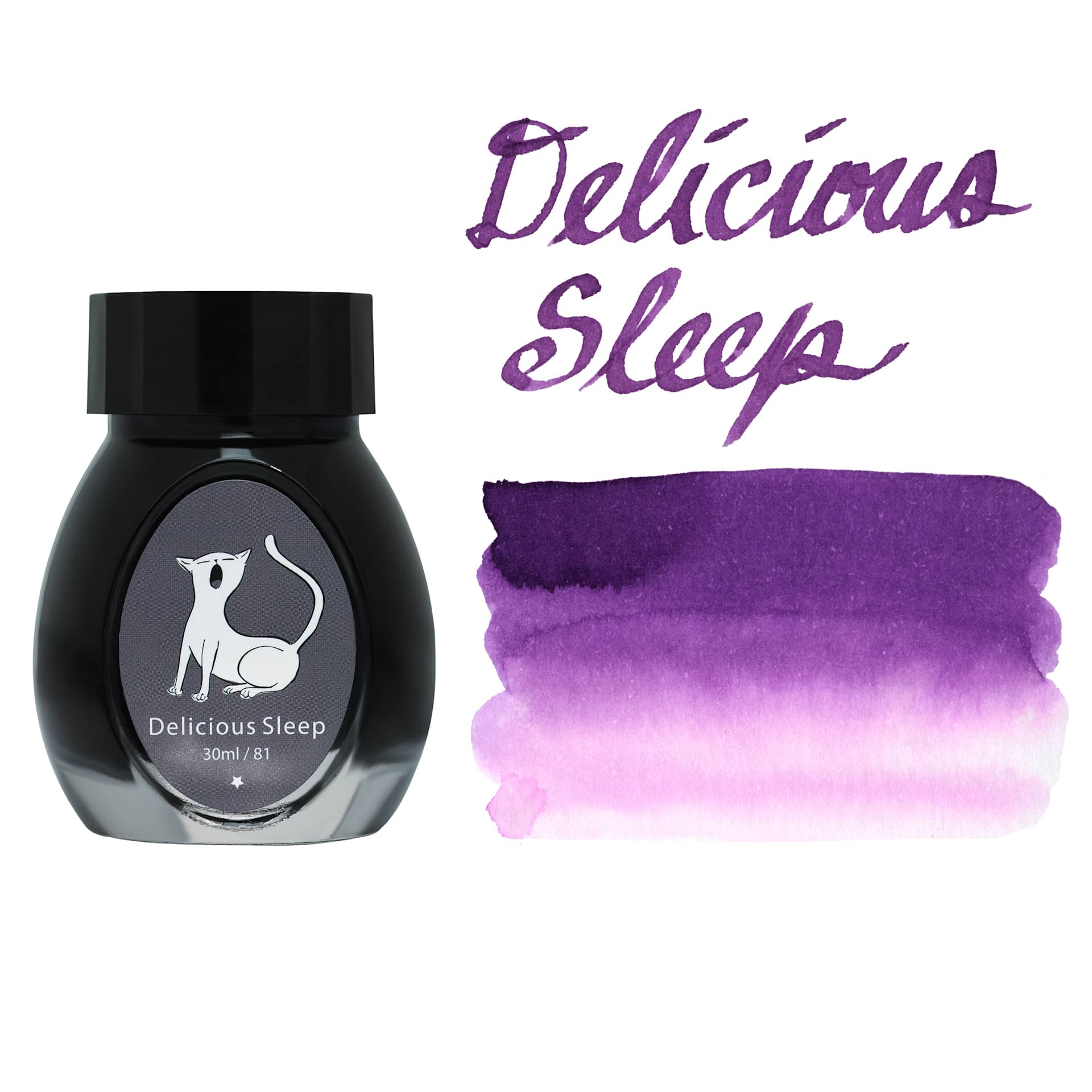 Colorverse Joy in the Ordinary Fountain Pen Ink - 81 Delicious Sleep, jar and swatch
