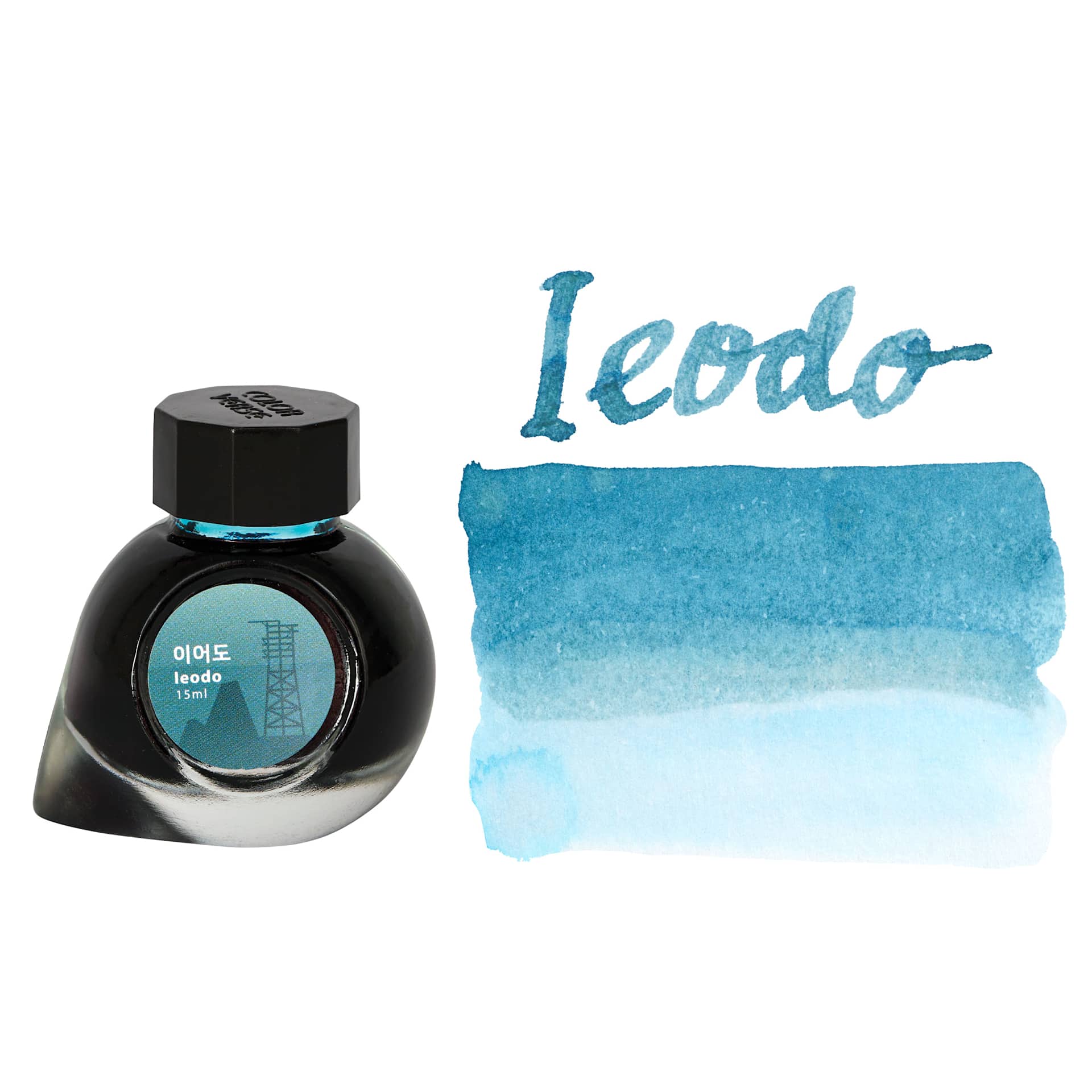 Colorverse Korea Special Fountain Pen Ink - 56 Leodo, swatch and jar