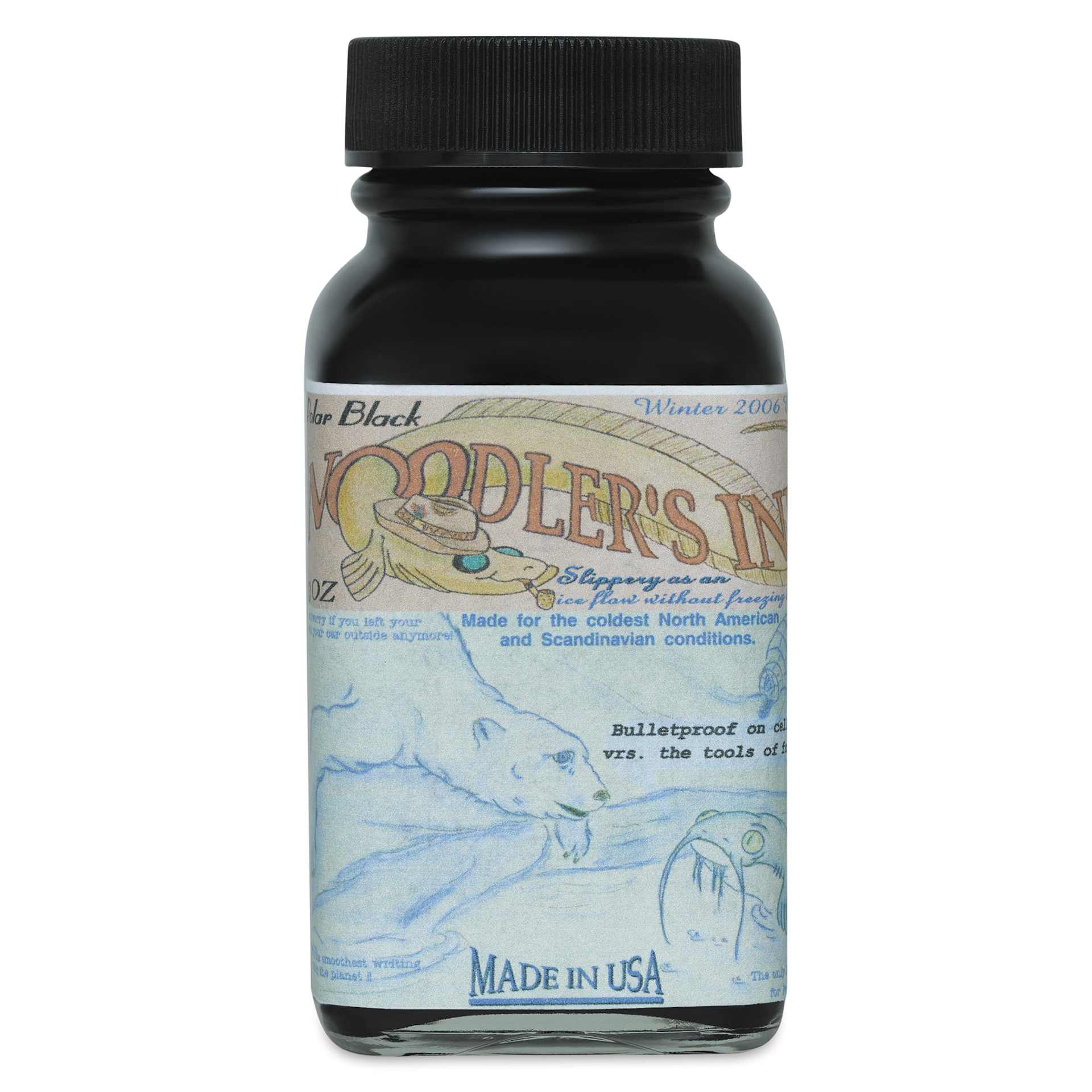Noodler's Ink Fountain Pen Ink - Polar Black, bottle