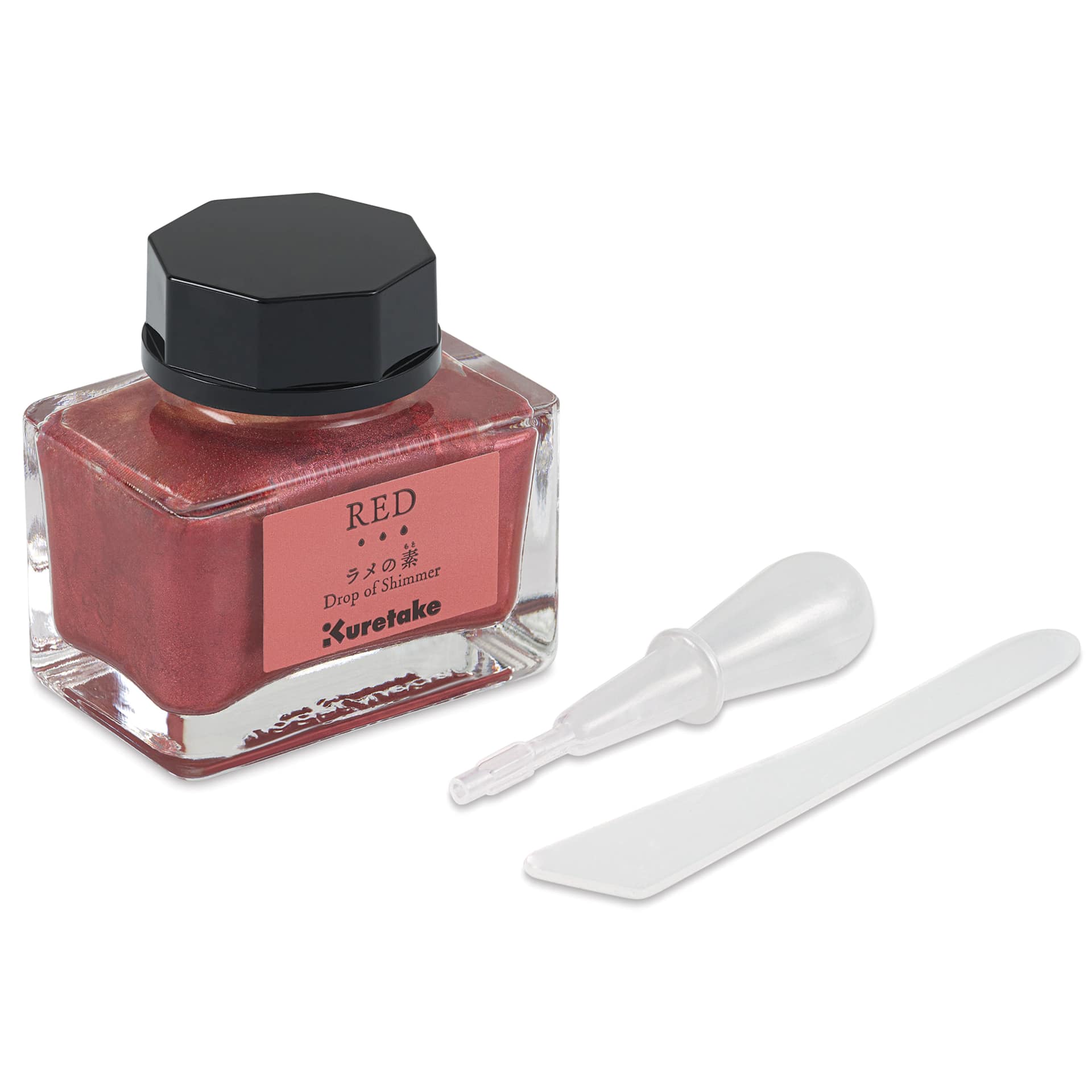 Kuretake Ink-Café Drop of Shimmer Ink Additive - Red, 20 ml, bottles with dropper