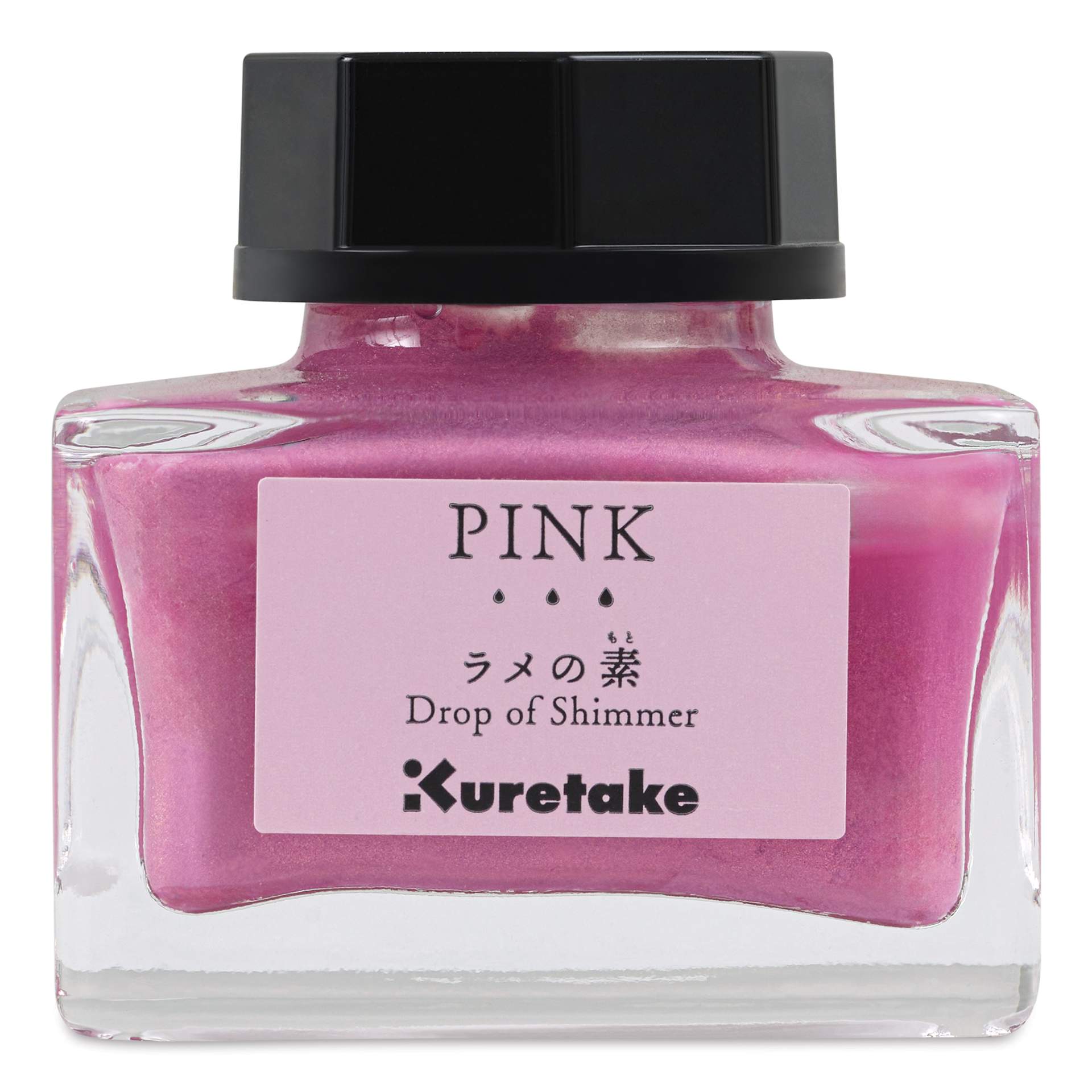 Kuretake Ink-Café Drop of Shimmer Ink Additive - Pink, 20 ml, front of bottle