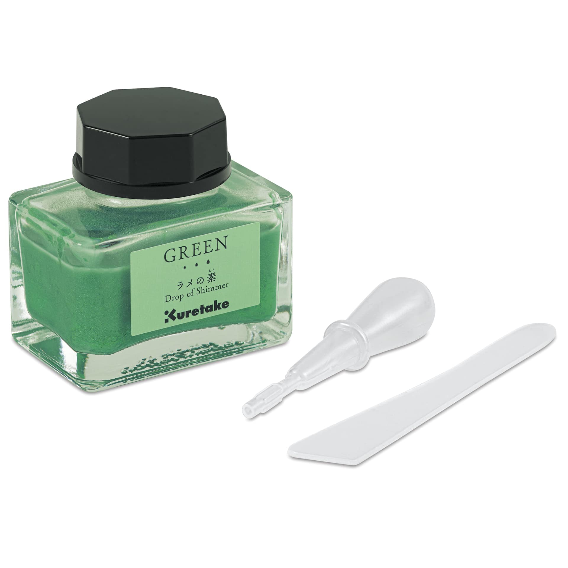 Kuretake Ink-Café Drop of Shimmer Ink Additive - Green, 20 ml