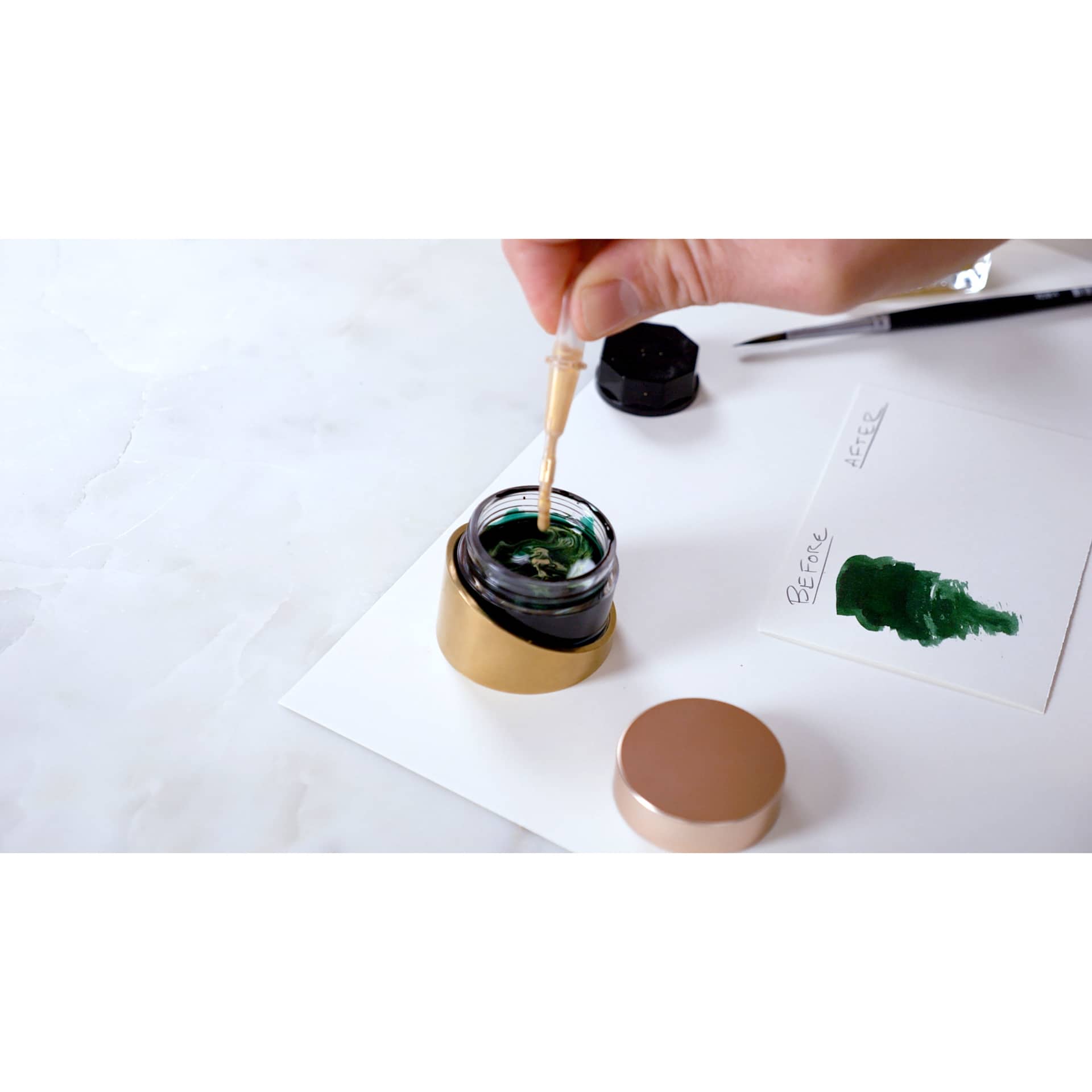 Kuretake Ink-Café Drop of Shimmer Ink Additive - Gold, 20 ml