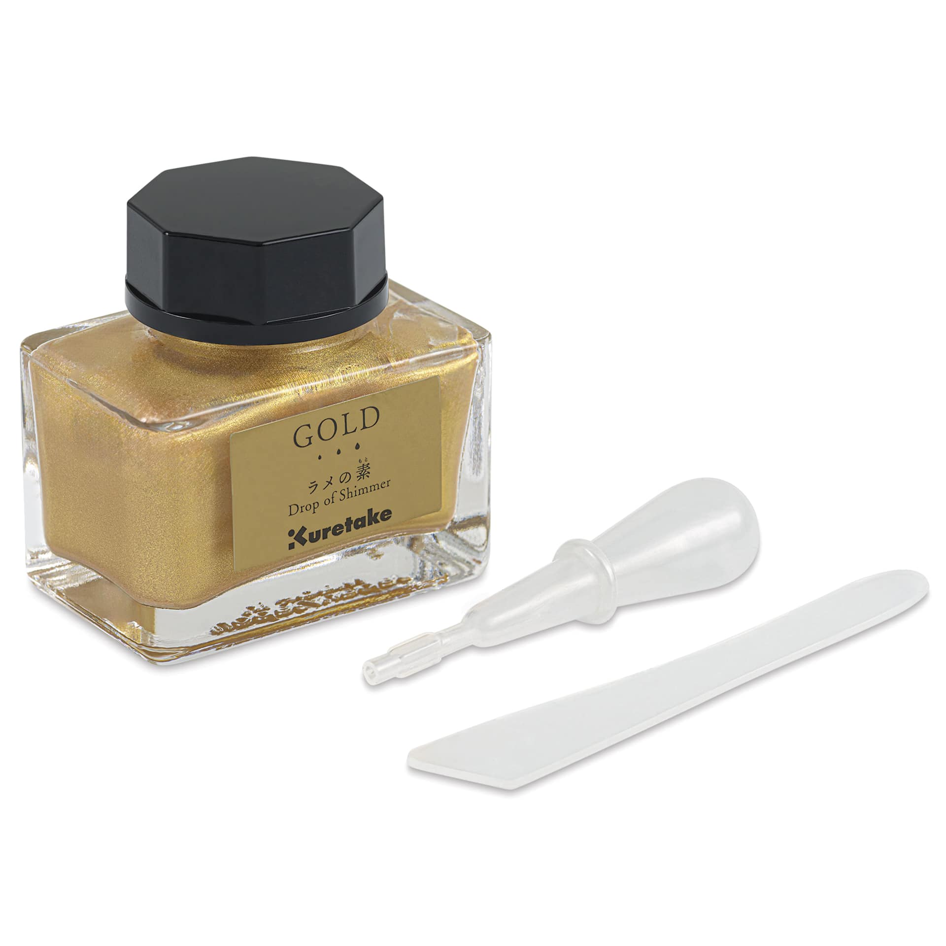 Kuretake Ink-Café Drop of Shimmer Ink Additive - Gold, 20 ml, bottle with dropper
