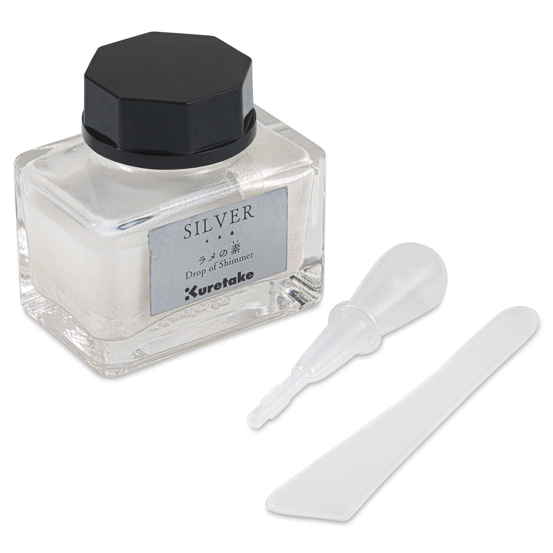 Kuretake Ink-Café Drop of Shimmer Ink Additive - Silver, 20 ml, bottle with dropper