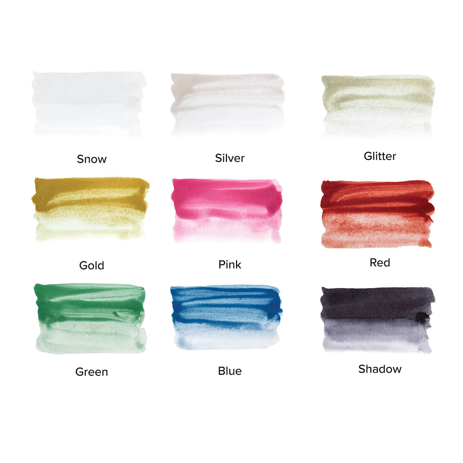 Kuretake Ink-Café Drop of Shimmer Ink Additives, swatches