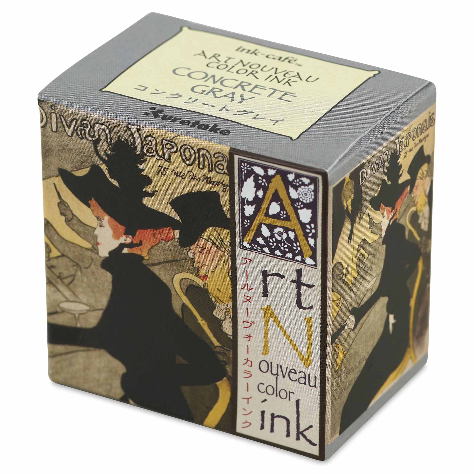 Kuretake Ink-Café Art Nouveau Ink - Concrete Gray, 20 ml, front of package