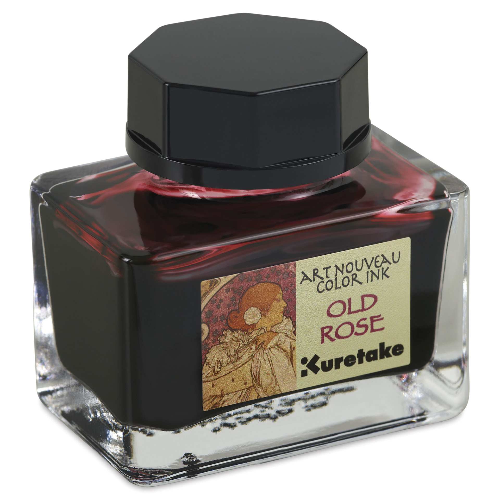 Kuretake Ink-Café Art Nouveau Ink - Old Rose, 20 ml, bottle