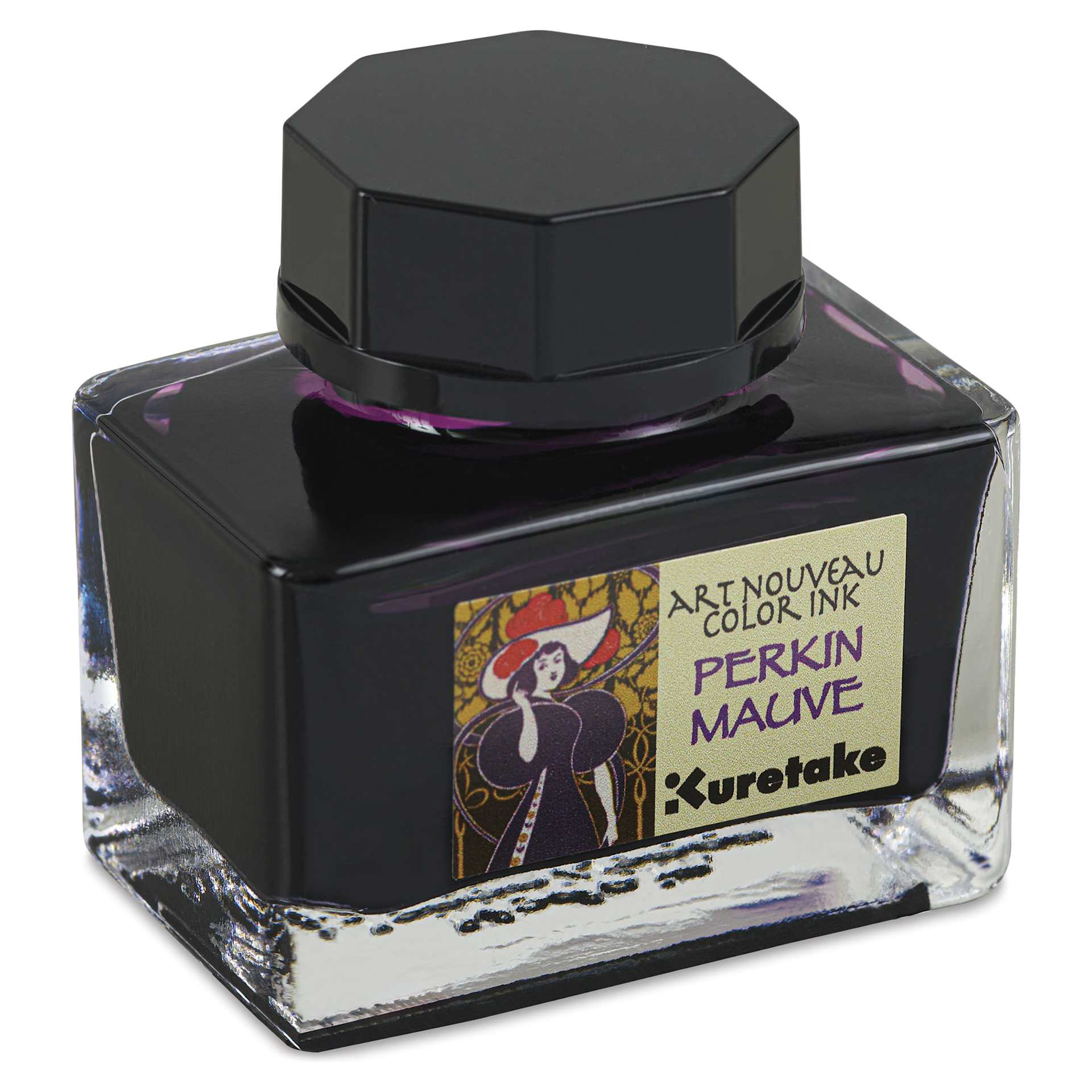 Kuretake Ink-Café Art Nouveau Ink - Perkin Mauve, 20 ml, bottle
