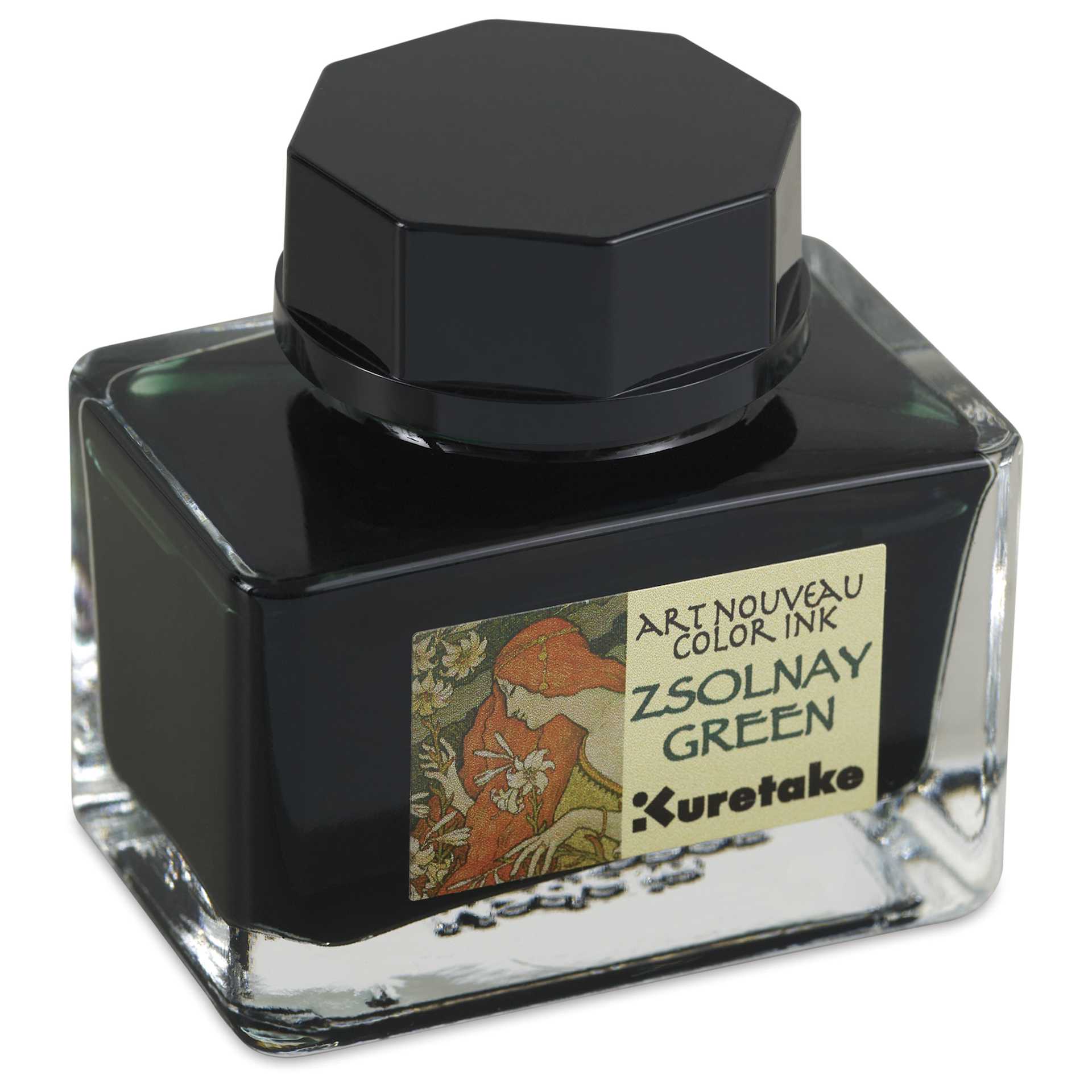 Kuretake Ink-Café Art Nouveau Ink - Zsolnay Green, 20 ml, bottle
