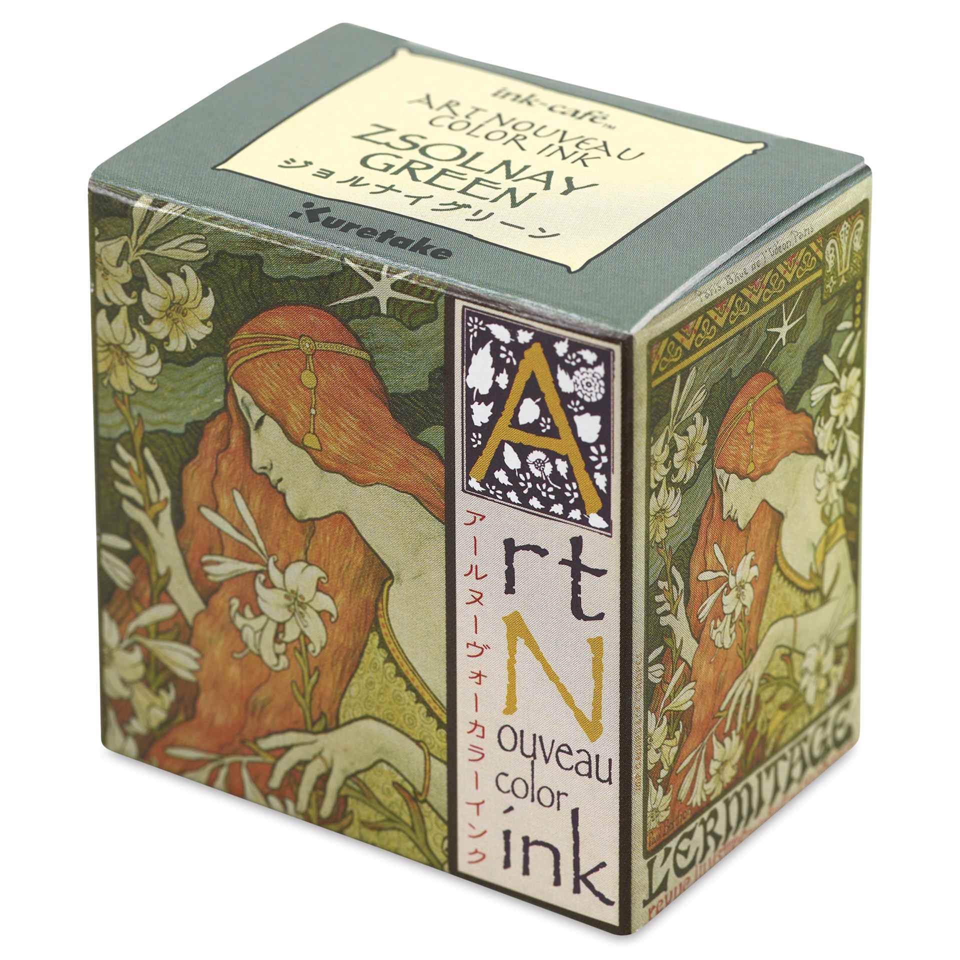 Kuretake Ink-Café Art Nouveau Ink - Zsolnay Green, 20 ml, packaging