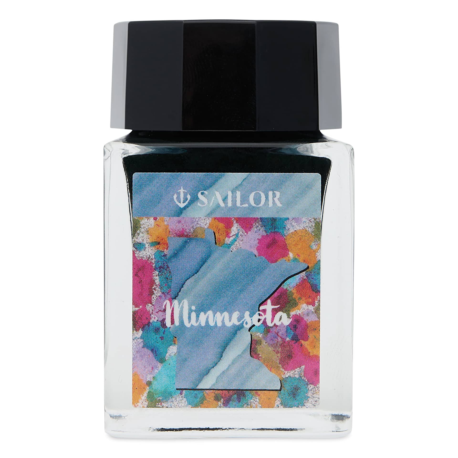Sailor USA State Ink - Minnesota, Northern Lights Blue Gray, 20 ml, front of bottle