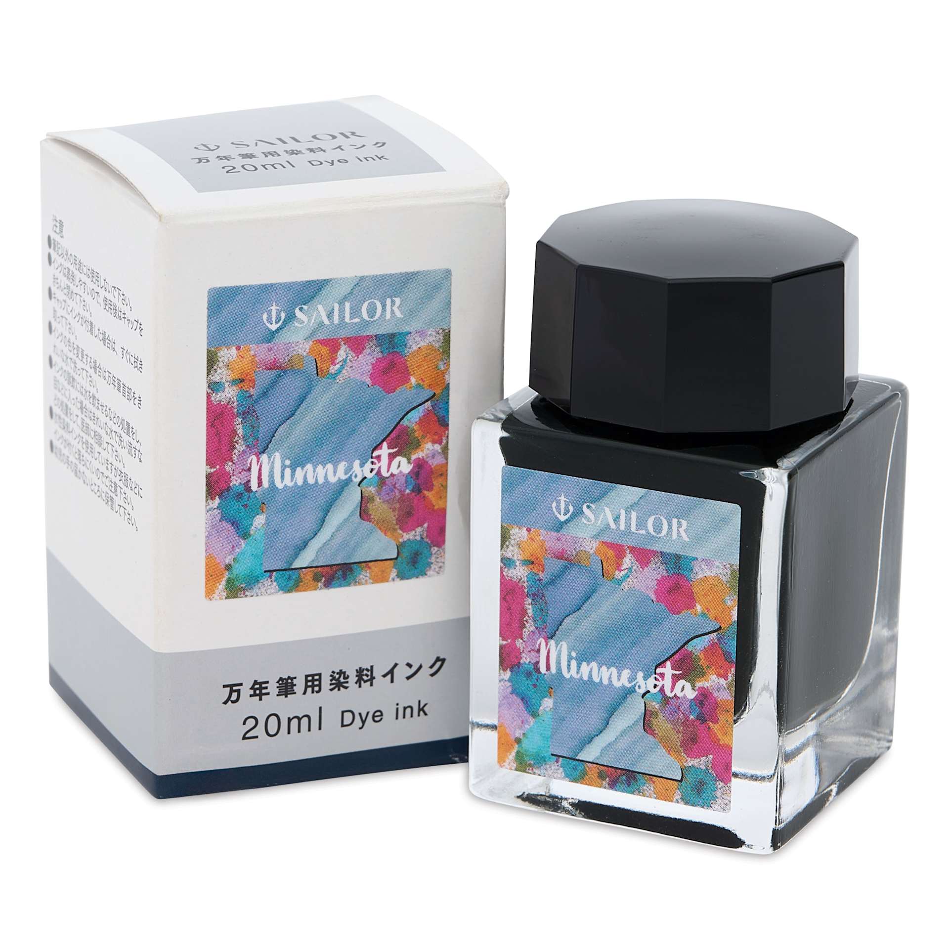Sailor USA State Ink - Minnesota, Northern Lights Blue Gray, 20 ml, with packaging
